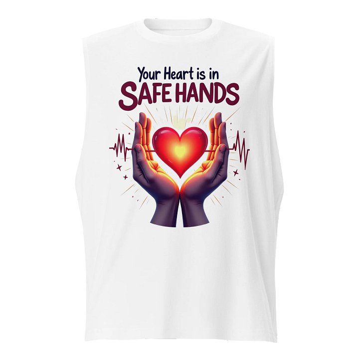 Safe Hands Glowing Heart Muscle Tank product image (1)