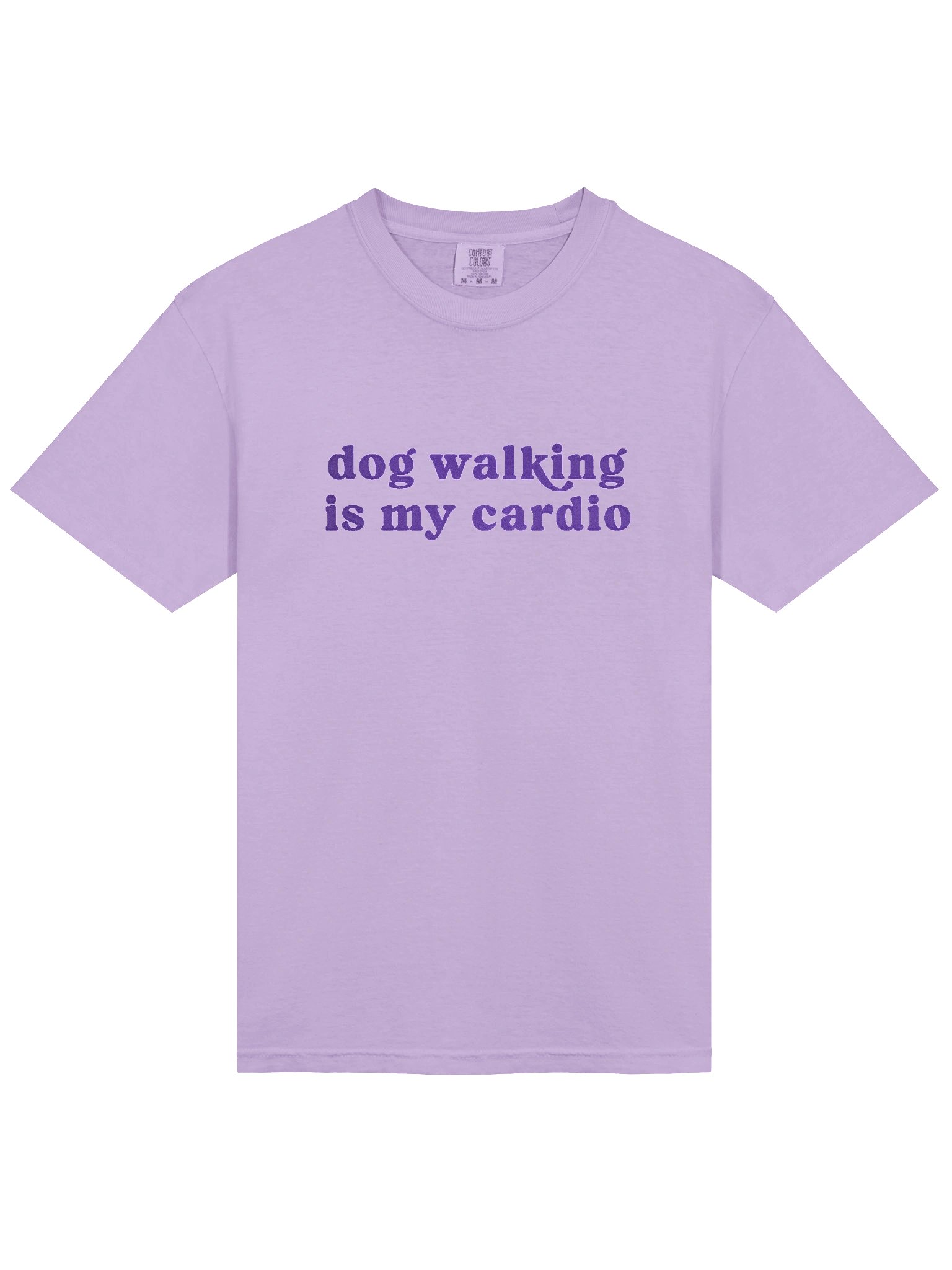 Dog Walking Is My Cardio T-Shirt(Embroidered) Low Contrast Design for Dog Lovers product image (6)