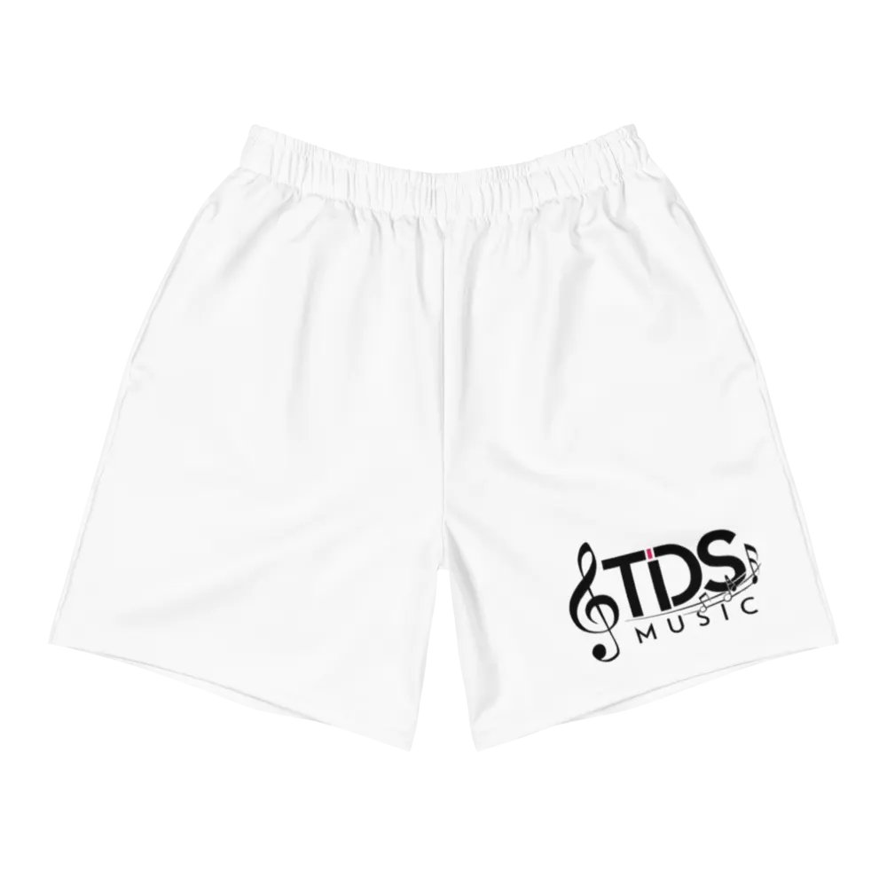 TDS Music Unisex Athletic Long Shorts - Exclusive Musical Design, White, Eco-Friendly product image (5)