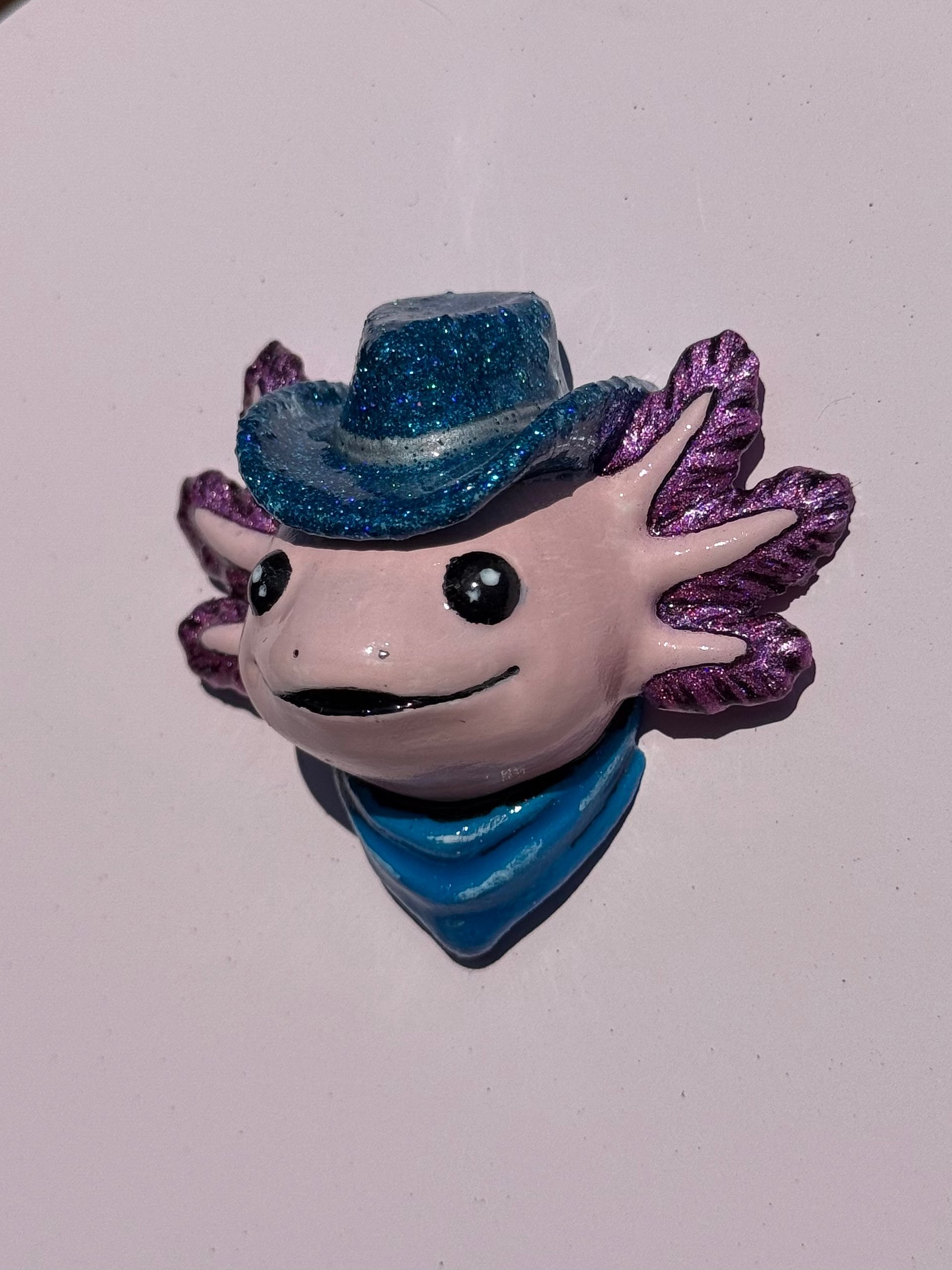 Hand-Painted Axolotl Magnet (Blue) product image (3)