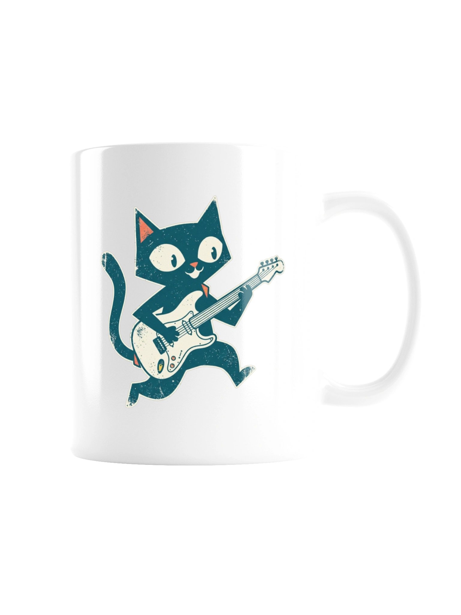 Retro Cat Playing Electric Guitar Mug – Vintage Rock Cat Coffee Mug, Funny Guitarist Gift for Cat Lovers product image (8)
