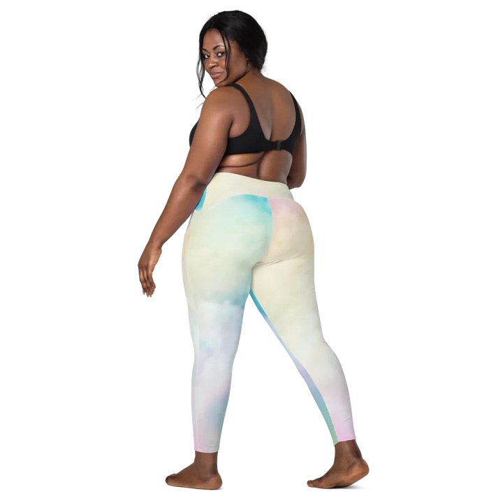 Blur cloud rainbow Design Leggings with Pocket - V1 product image (2)