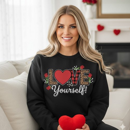 💖 Stop scrolling, start self-loving! 🐆 This isn't just a sweatshirt—it's a reminder to put yourself first this Valentine's se...