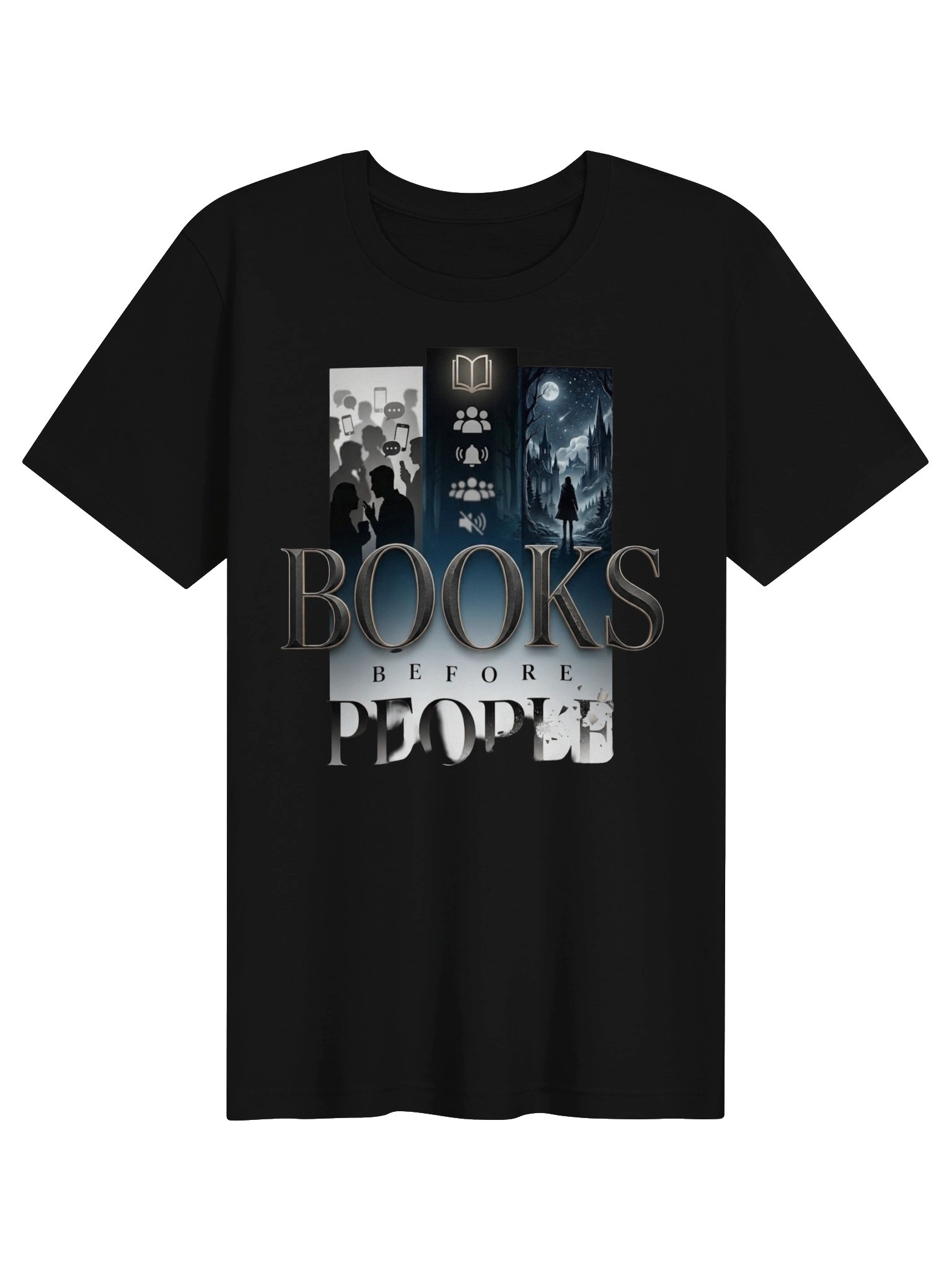 "Books Before People" Introvert’s Anthem T-Shirt – Classic Soft Cotton Fit For Men & Women product image (2)
