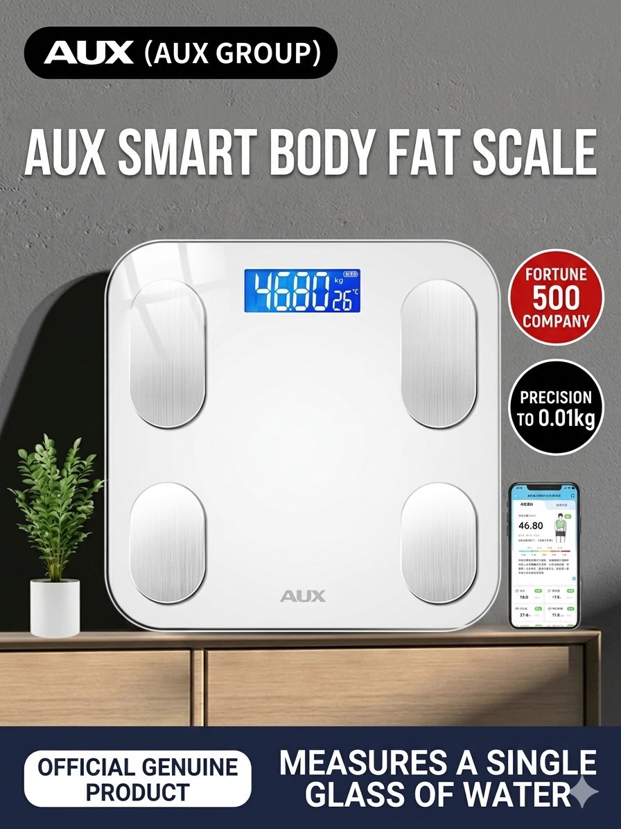 AUX Body Scale: Smart App / Digital Models, 81+ Metrics, 0.01kg High Precision, USB Rechargeable / Battery, 400lb Capacity product image (6)