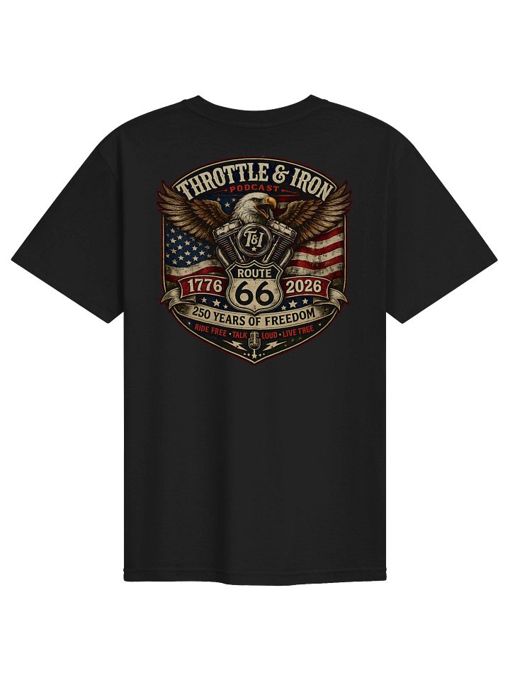 Throttle & Iron Route 66 Freedom Tour 2026 Heavyweight Tee (Pocket Back) product image (2)
