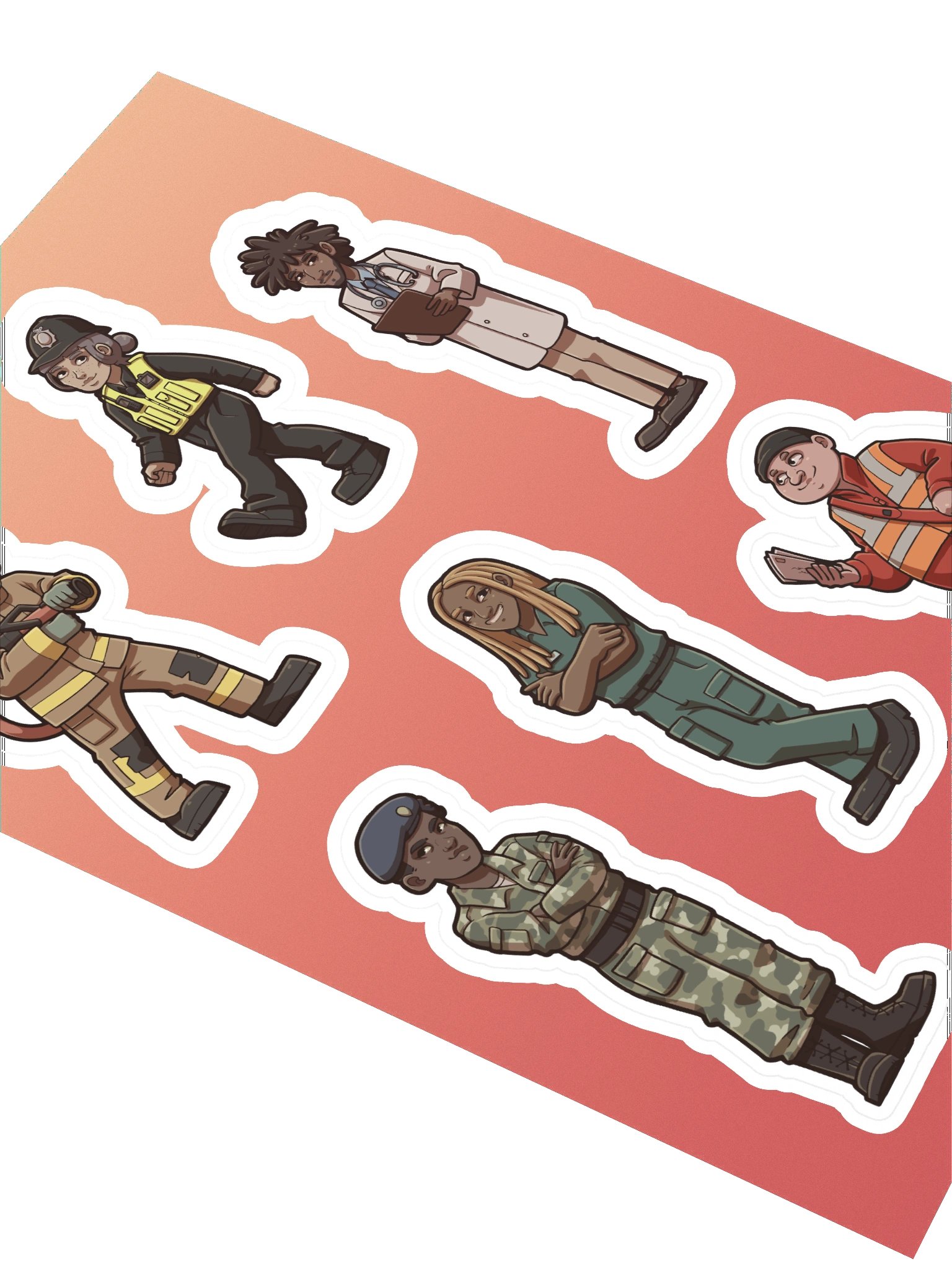 Diverse Professionals at Work - Sticker Sheet #3 product image (3)