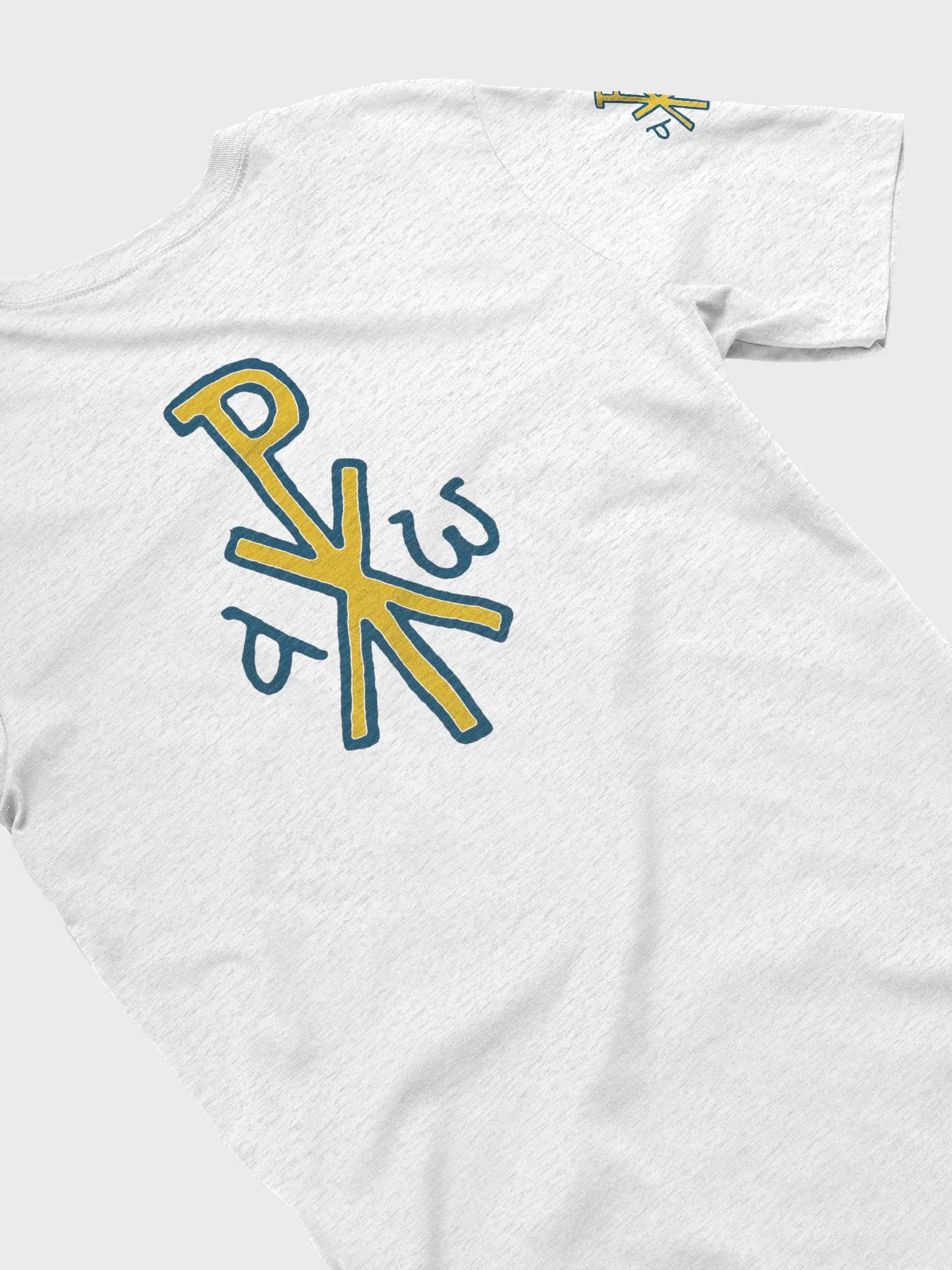 Victor Blue and Yellow Alpha and Omega Orthodox Christian T-Shirt – Religious Tee, Faith Gift product image (4)