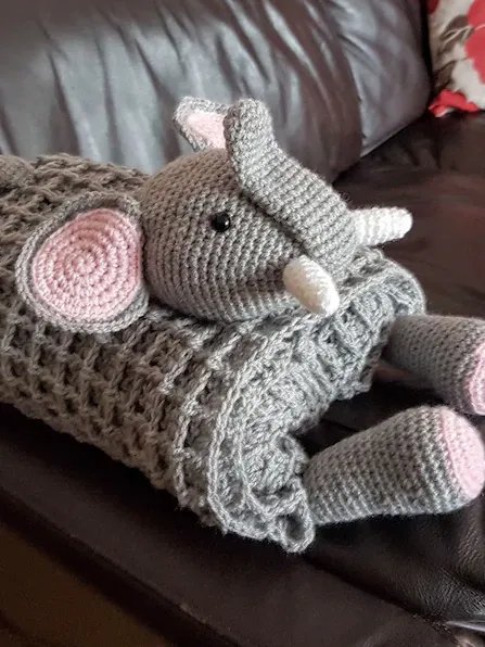 Safari Elephant Crochet Baby Blanket Pattern - 3in1 Amigurumi US Terms - Crafting Happiness product image (3)