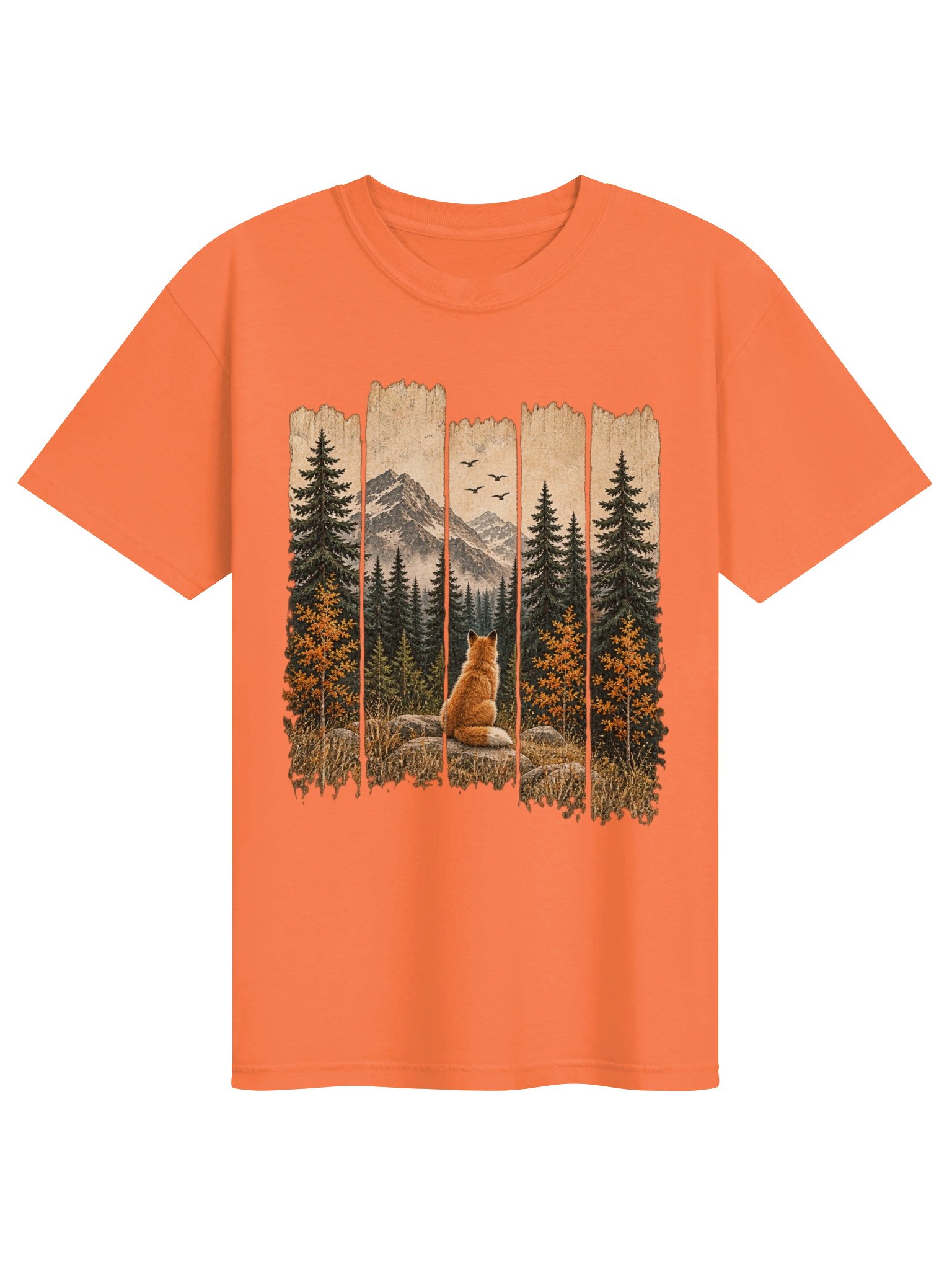 AUTUMN FOX FOREST T-SHIRT | WILDLIFE ART product image (1)