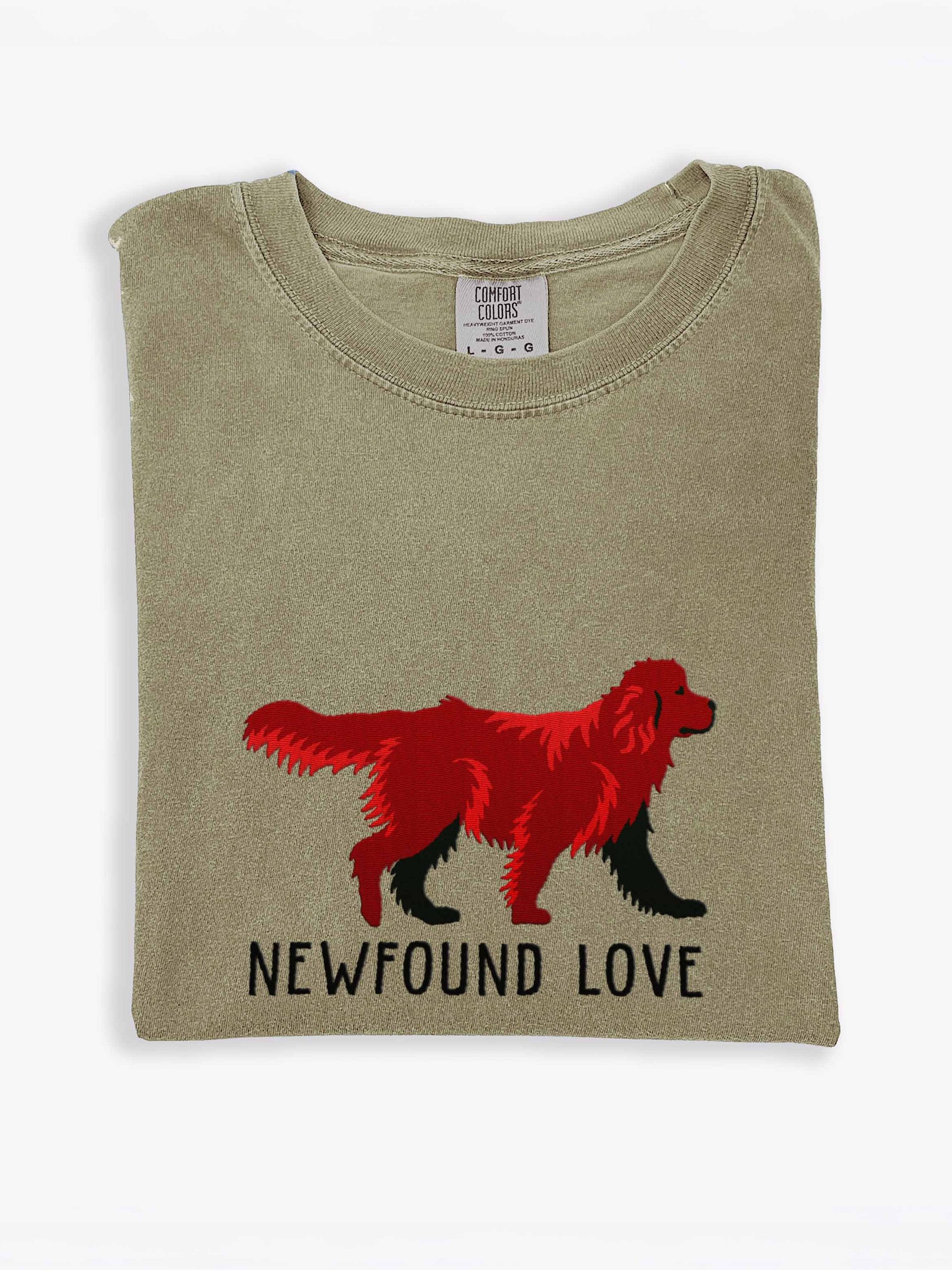 Newfound Love T-Shirt(Embroidered) of a Newfoundland(Chocolate) product image (1)