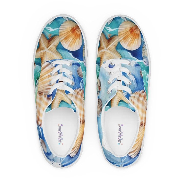 Marine Life Delight Lace-Up Canvas Shoes product image (1)