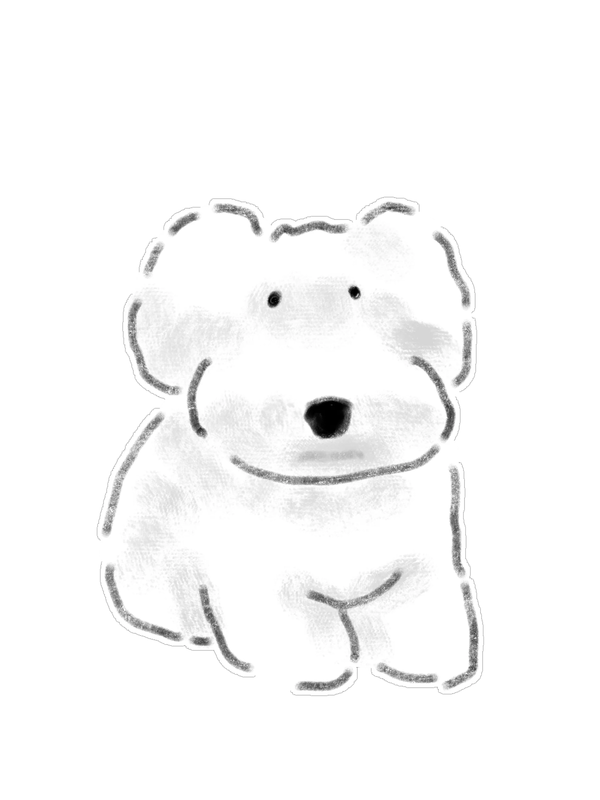 Fluffy White Puppy Digital PNG Graphics Pack (15 Designs) product image (8)