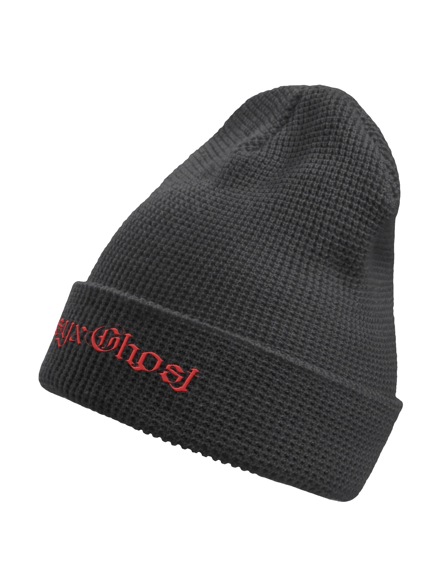Red Font Waffle Beanie Stretchable product image (2)