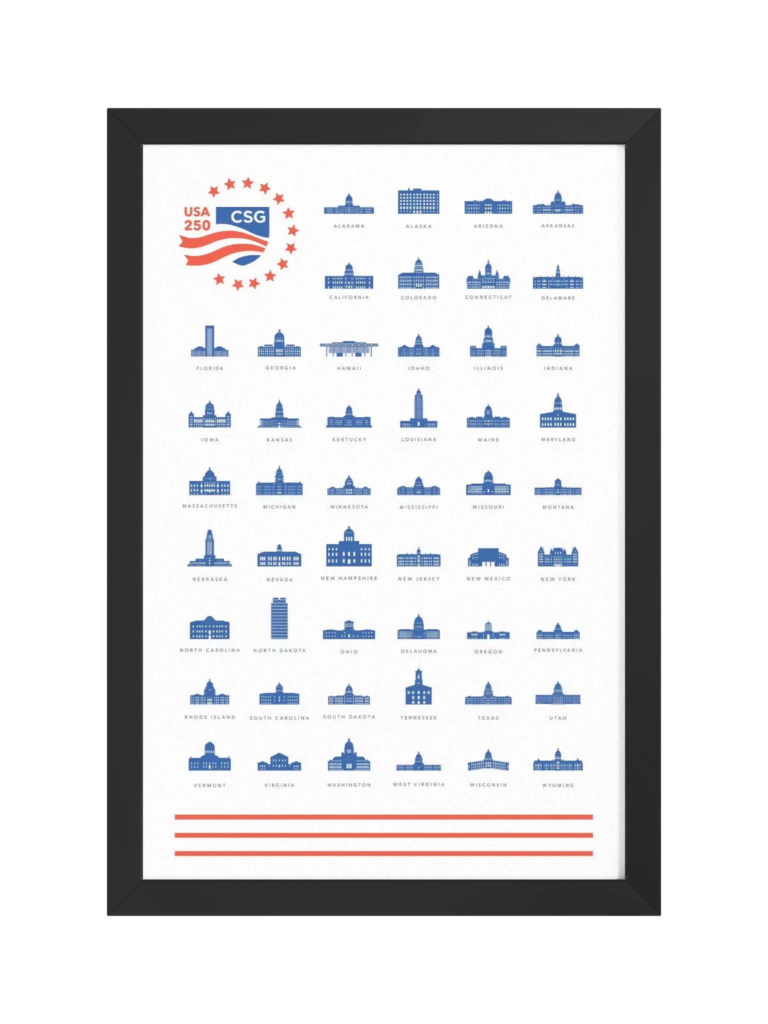State Capitols — Framed Print product image (1)