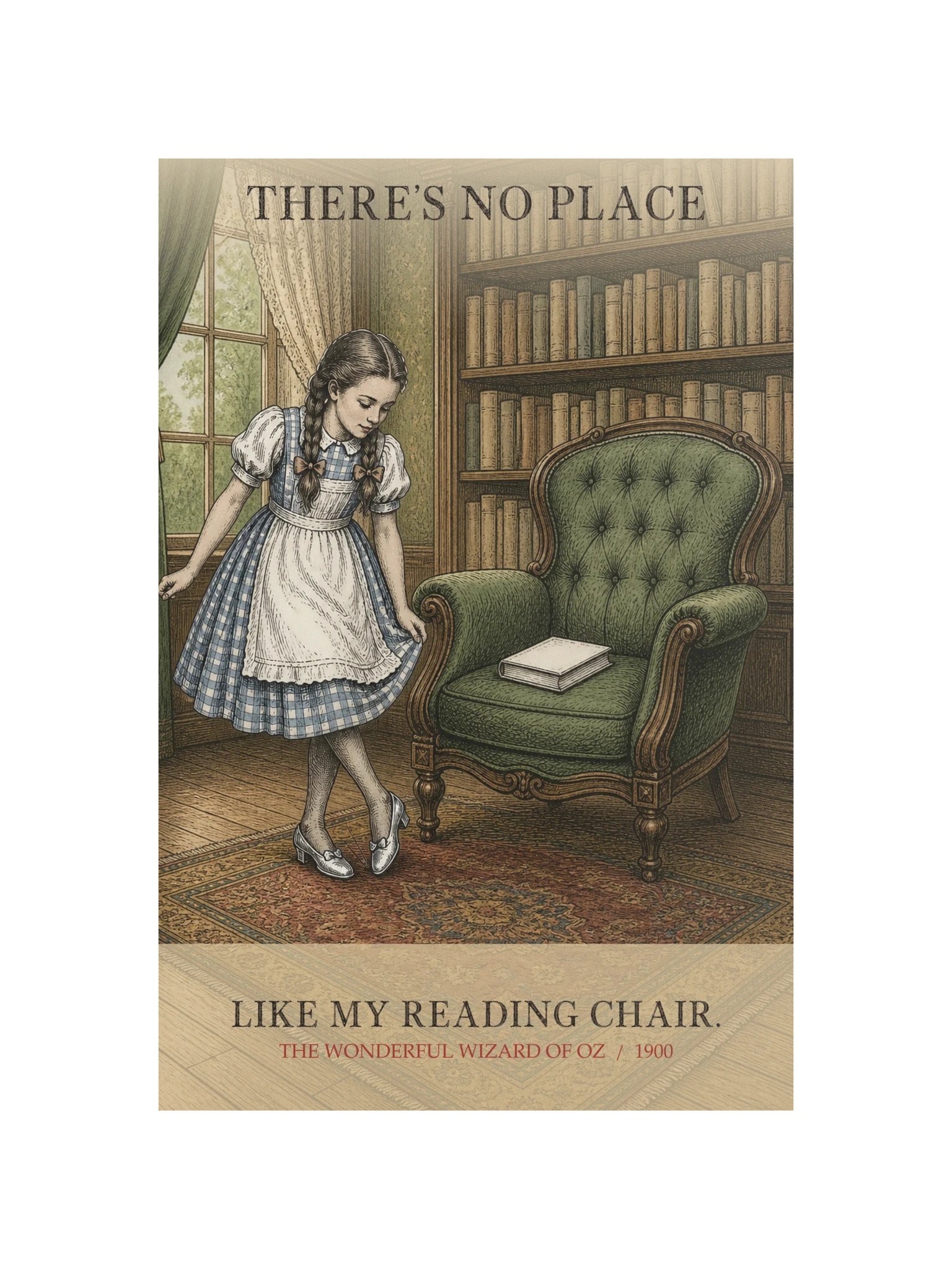 There S No Place Like Reading Chair -- The Wonderful Wizard of Oz Art Print product image (12)