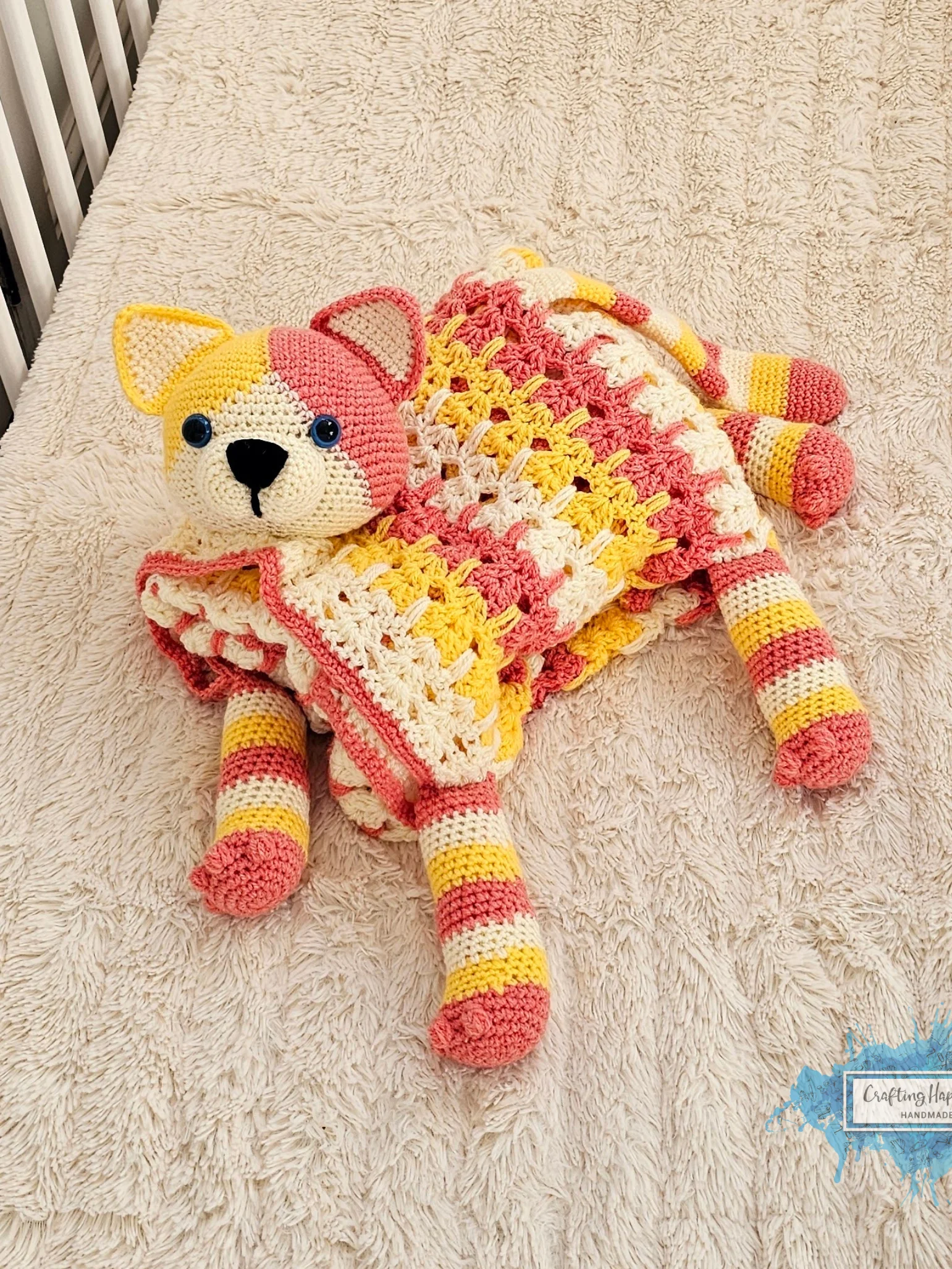 Calico Cat Crochet Baby Blanket PATTERN | Amigurumi Toy, Stroller Throw (PDF Pattern) product image (7)