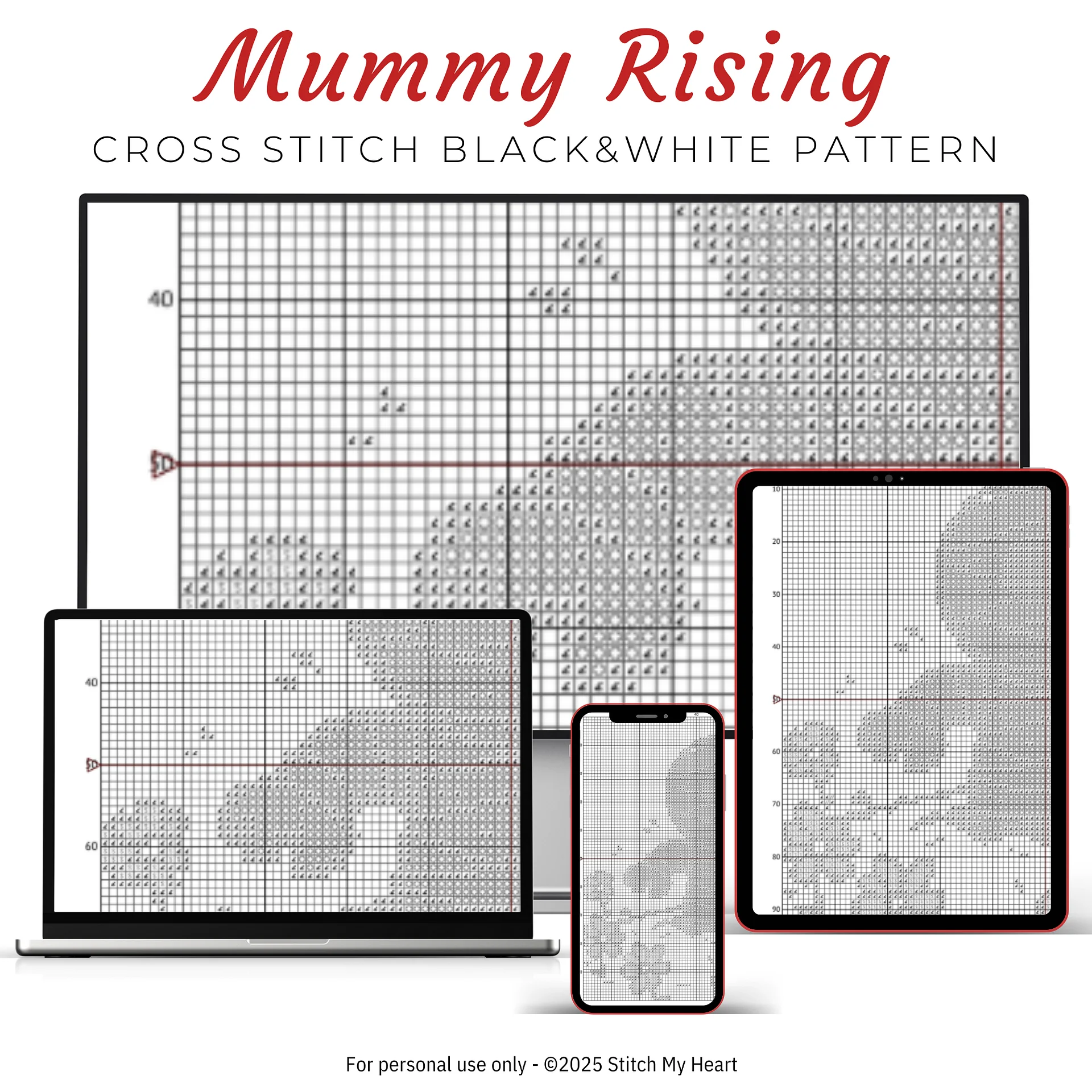 Mummy Rising Cross Stitch Pattern product image (4)