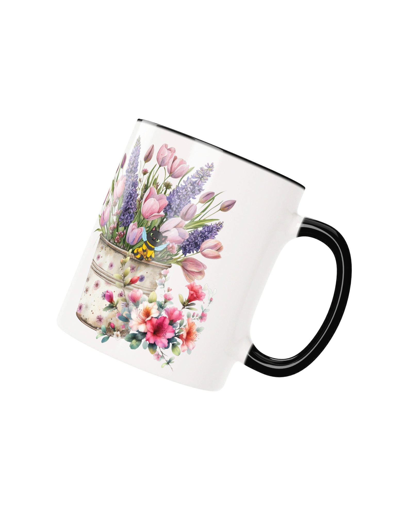 Floral Cat Accent Mug product image (11)