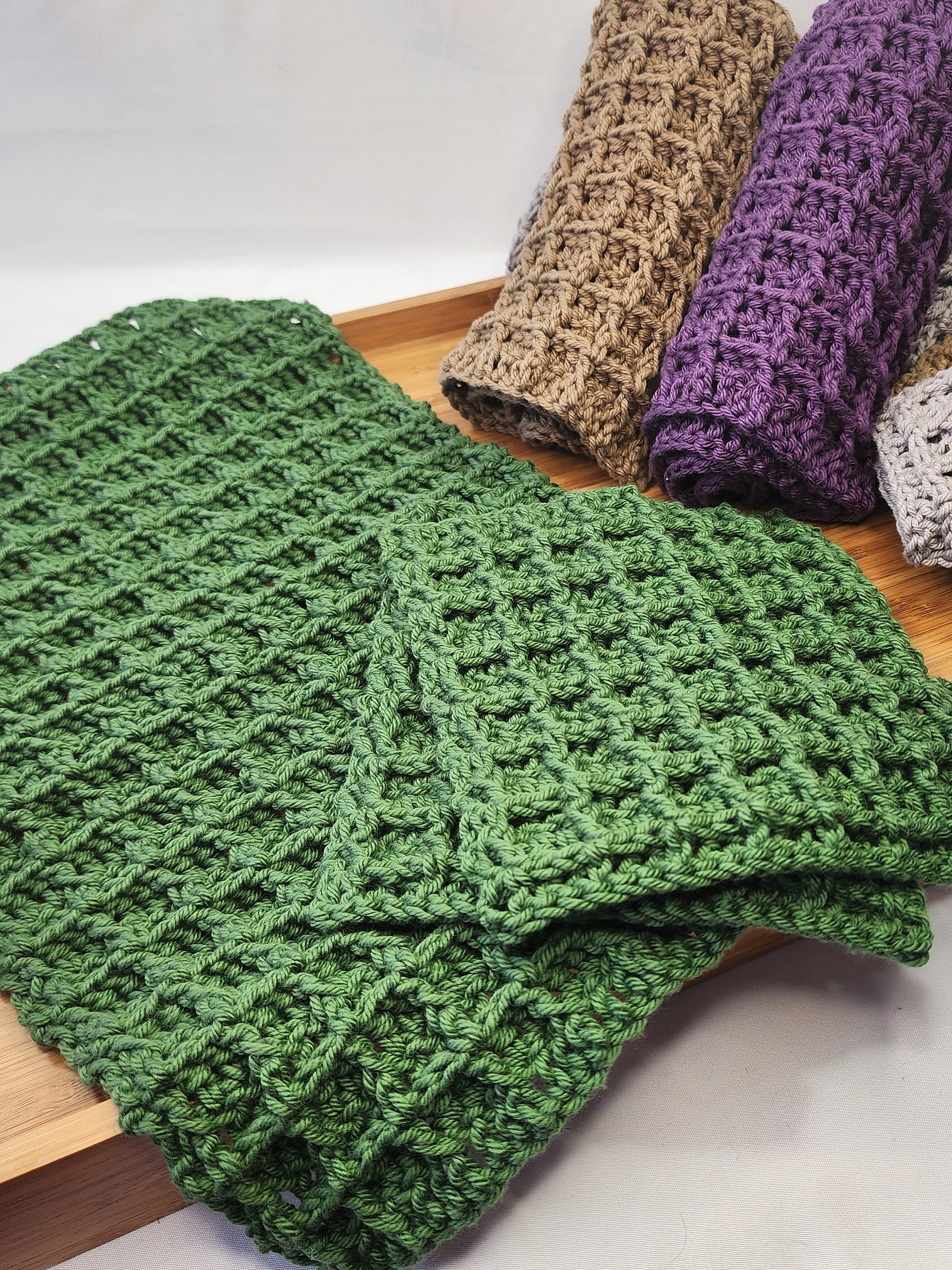 Cotton Crochet Dish Towel: Waffle Stitch Kitchen Decor product image (4)