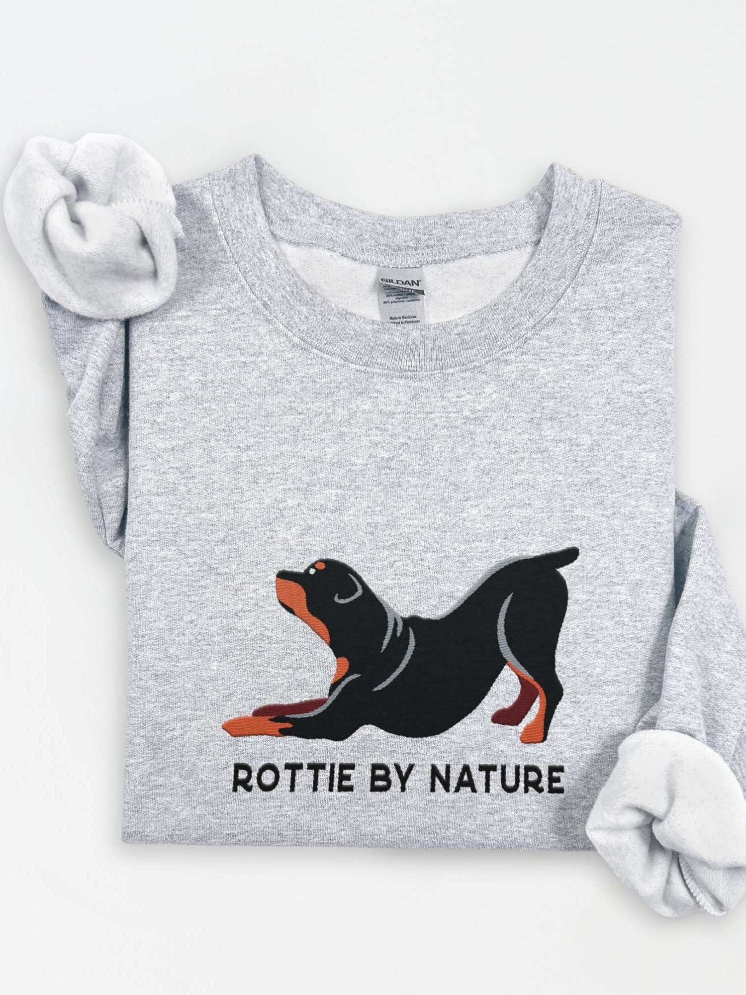 Rottie By Nature Sweatshirt (Embroidered) of a Rottweiler product image (1)