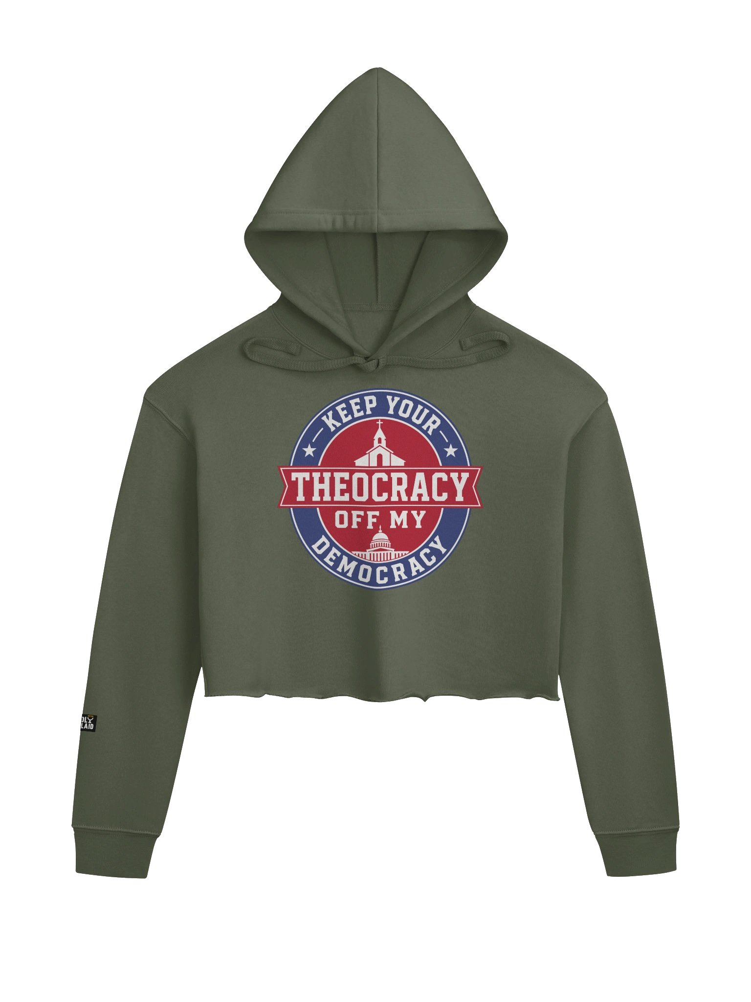 Keep Your Theocracy Off My Democracy - Fleece Crop Hoodie product image (5)