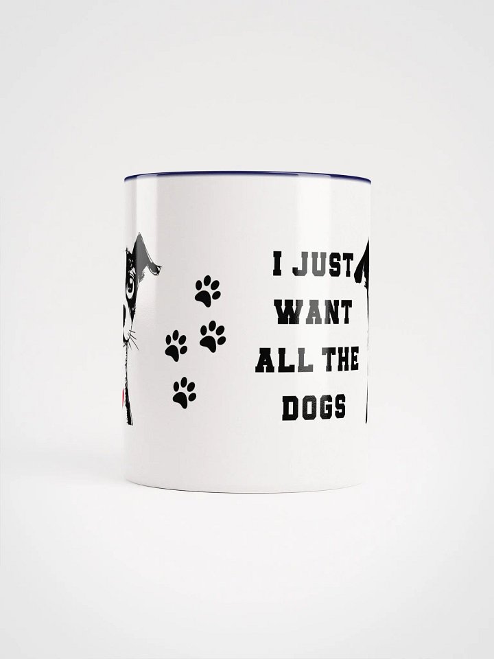 "I just want all the dogs-red heart" Ceramic Mug with color inside product image (2)