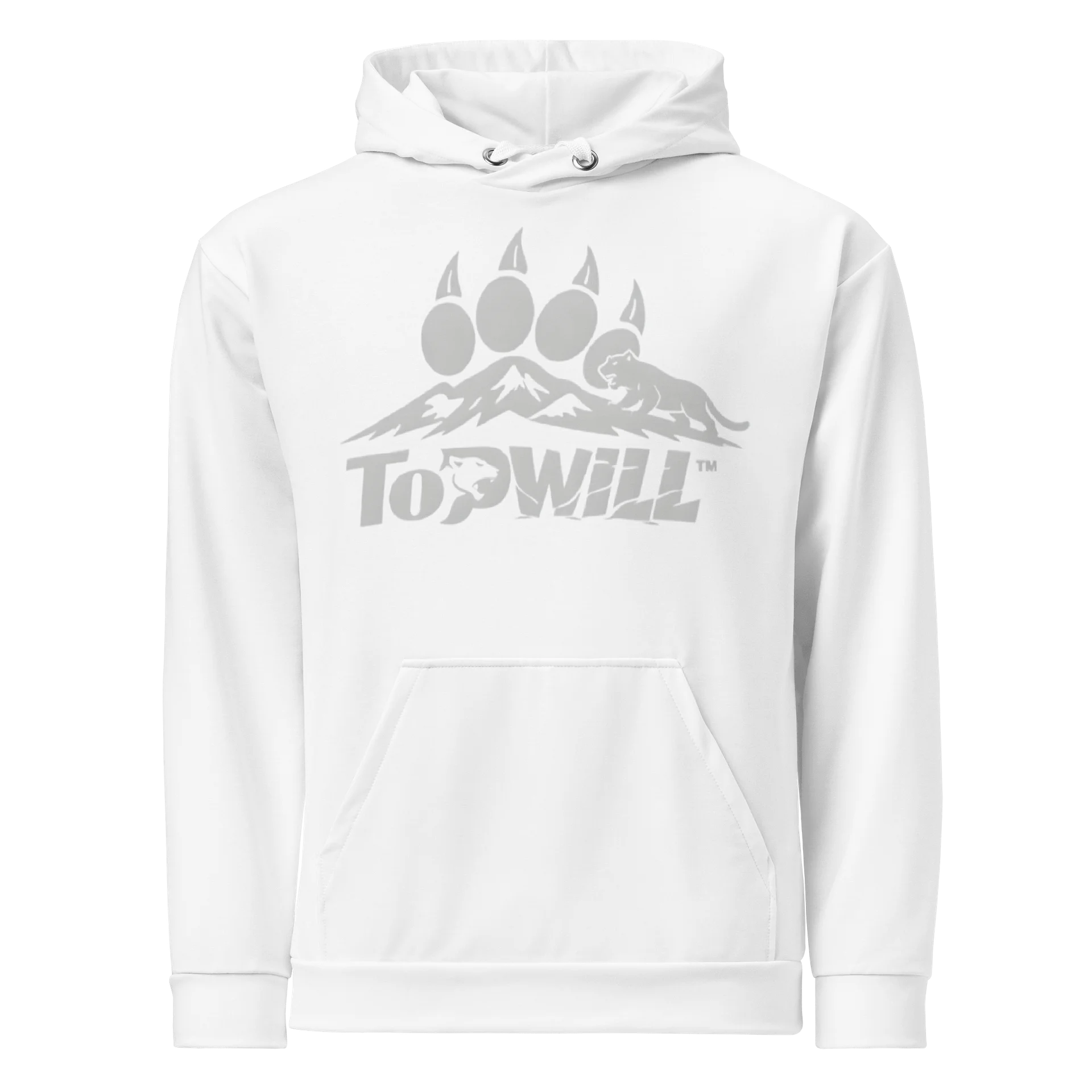 Topwill™ White & Grey Cotton Hoodie product image (1)