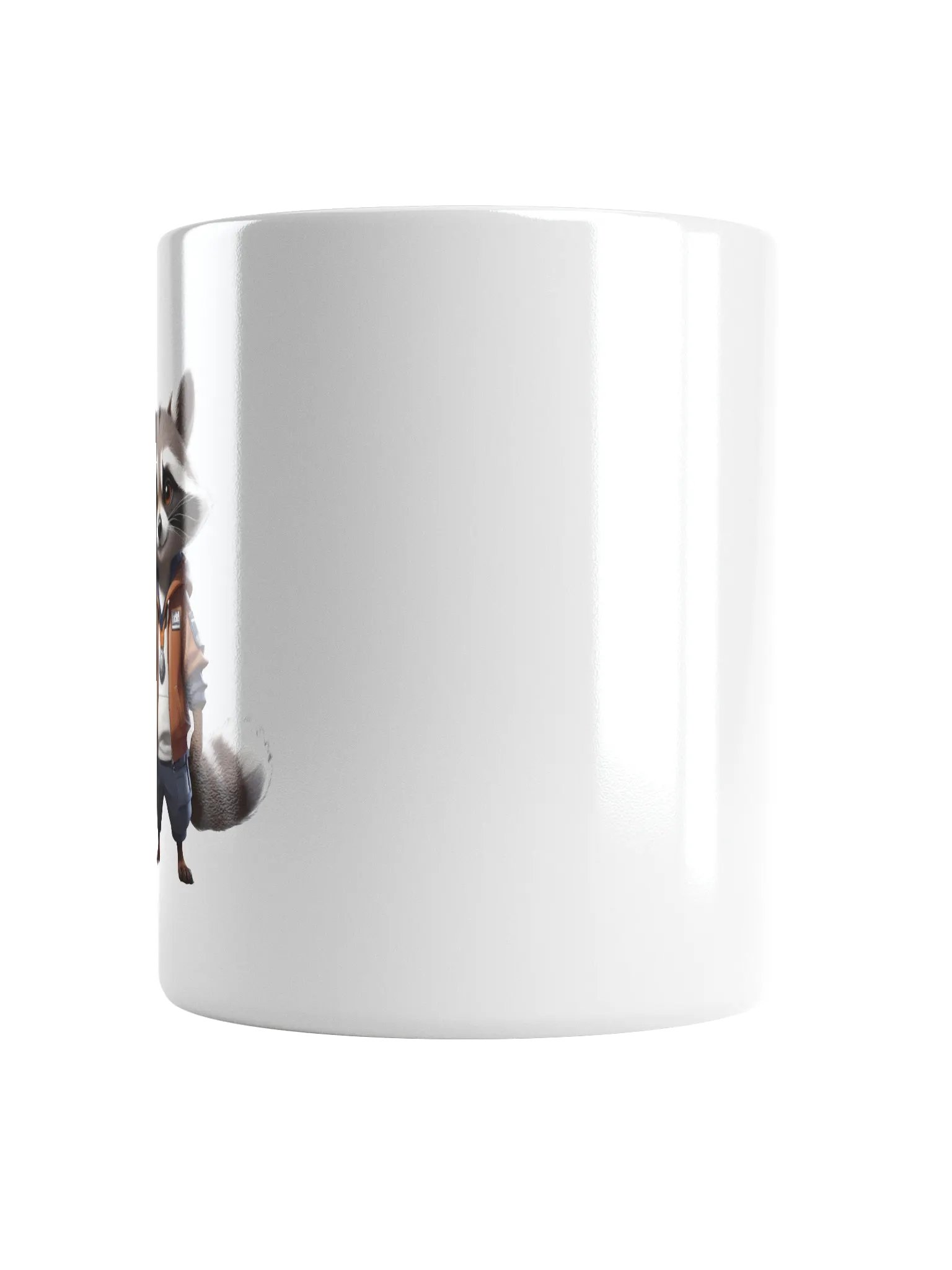 Cute Cartoon Raccoon White Mug product image (5)