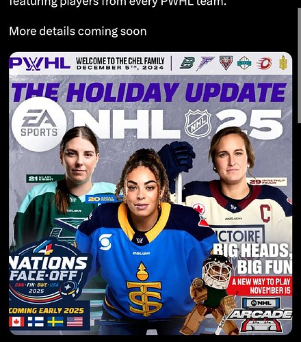 A major #NHL25 update is coming soon

#hockey #nhl #gaming #pwhl #hockeymemes #nhlmemes
