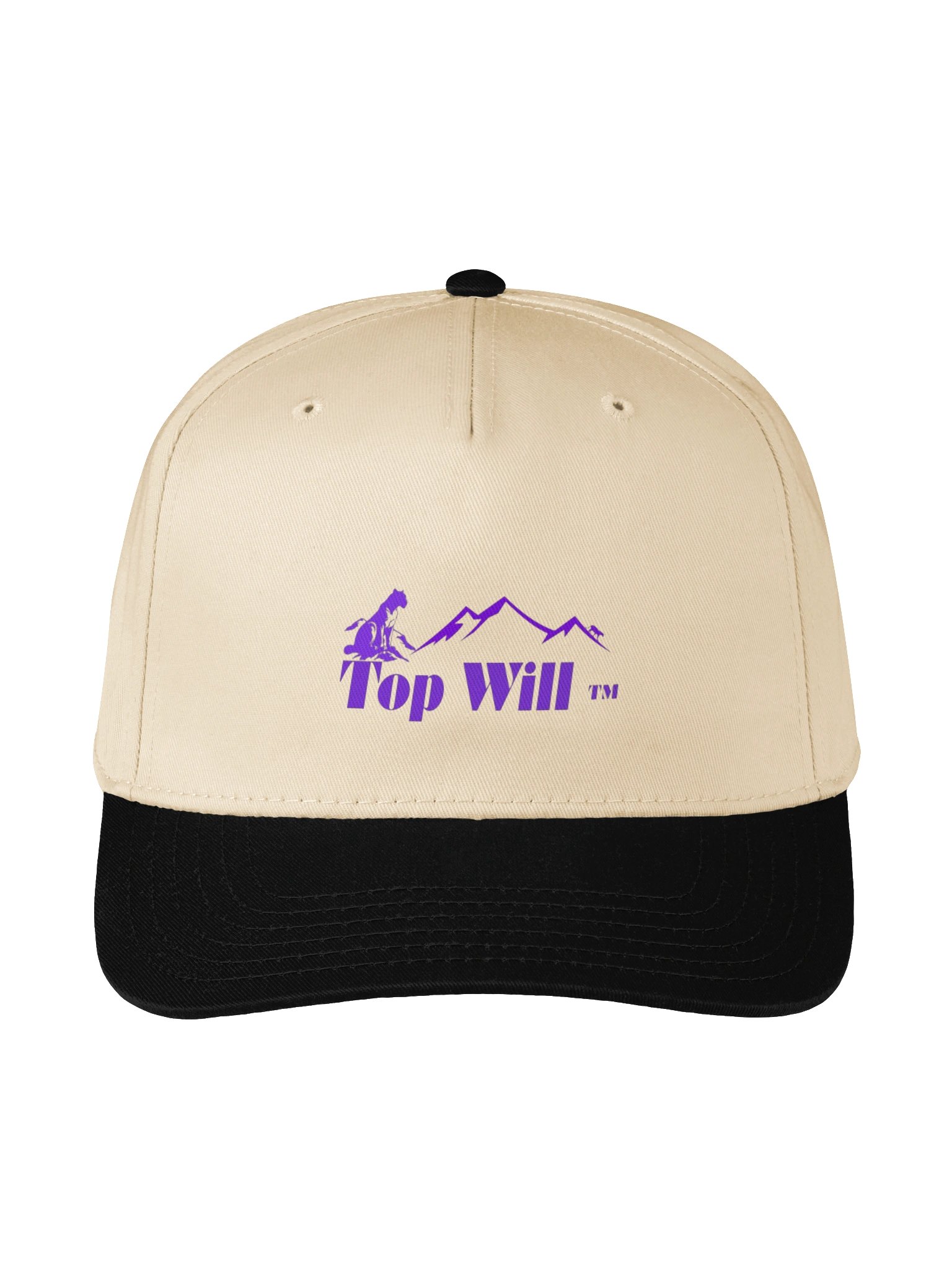 Top Will ™ Cream & Purple Mid-Profile Baseball Cap product image (1)