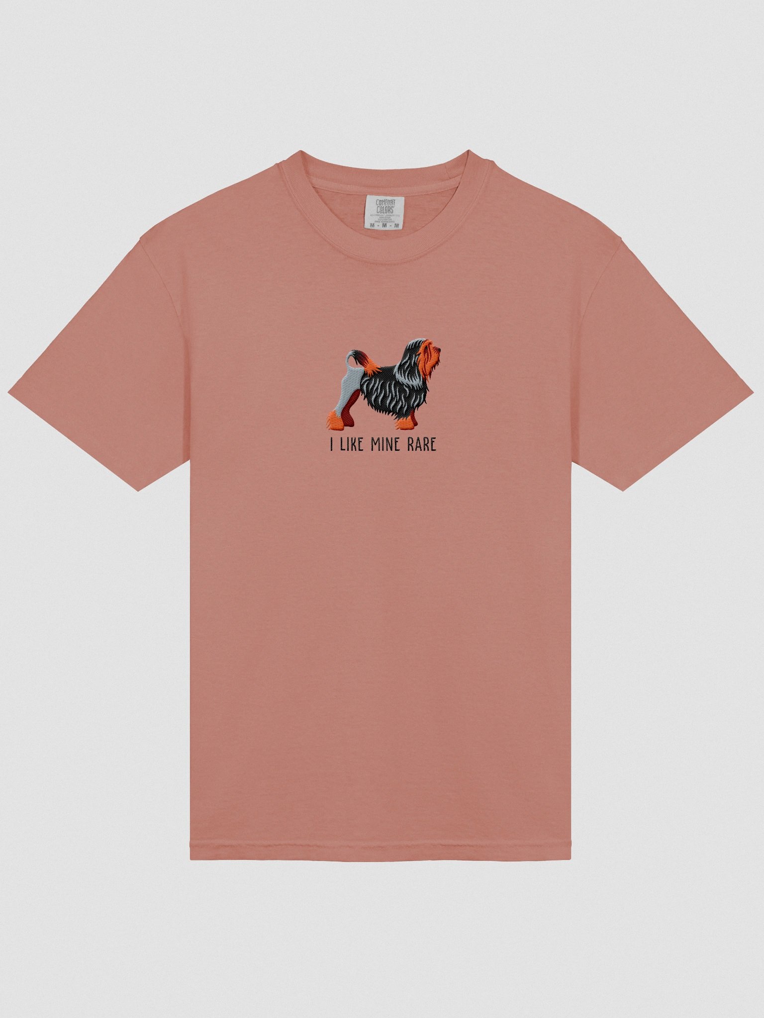 I Like Mine Rare T-Shirt(Embroidered) of a Lowchen(Black & Tan) product image (6)
