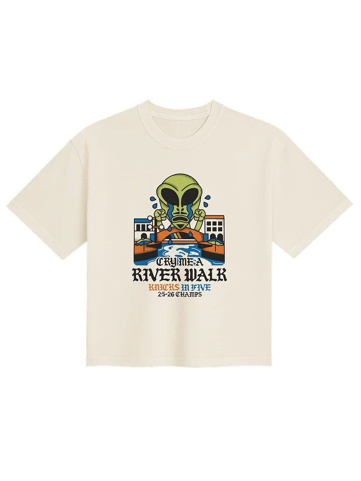 Cry Me A River Knicks Champs Women's Boxy Tee White product image (1)