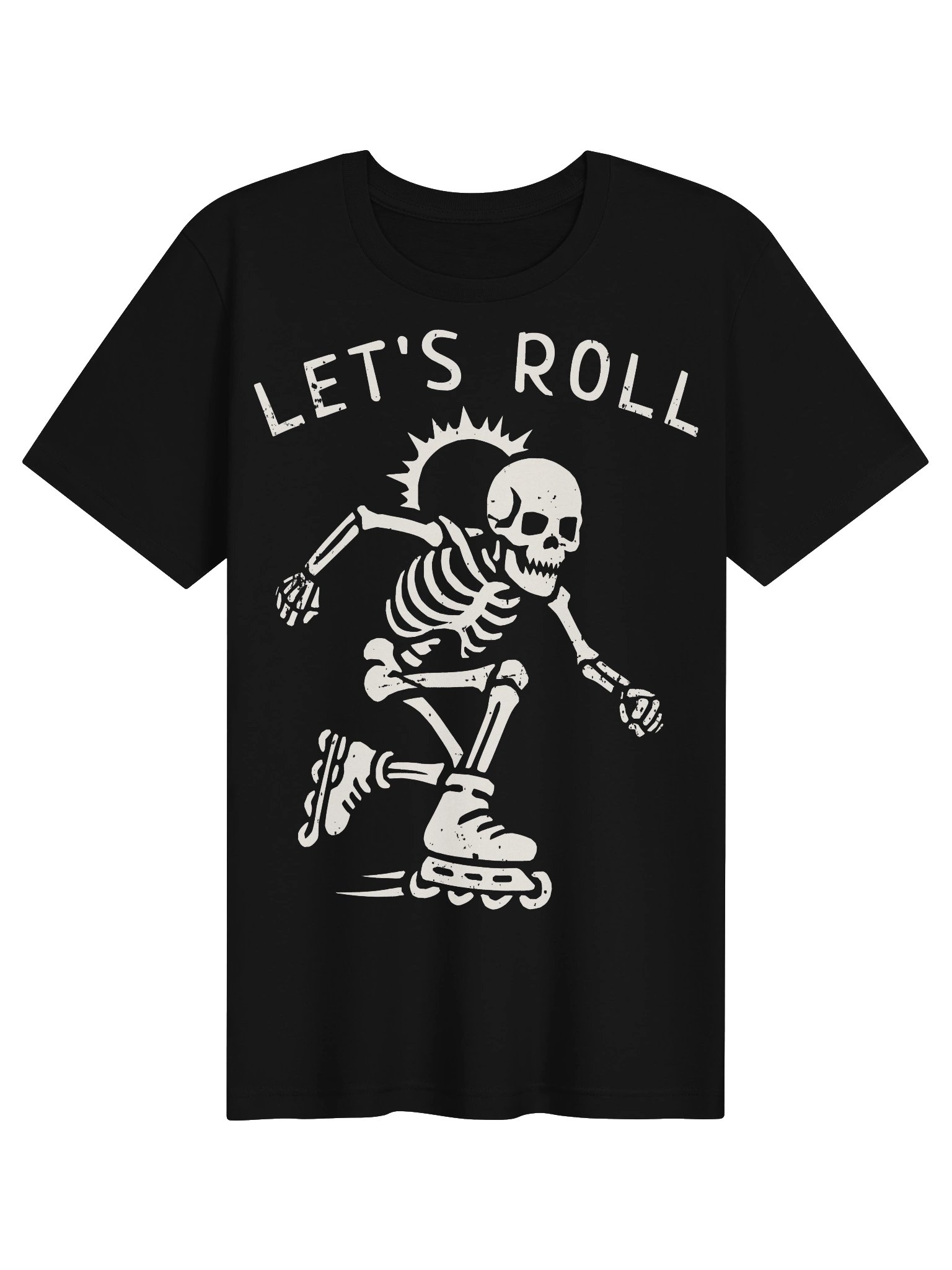Inline Skating Shirt Skeleton Let’s Roll Roller Blading Horror Tee product image (1)