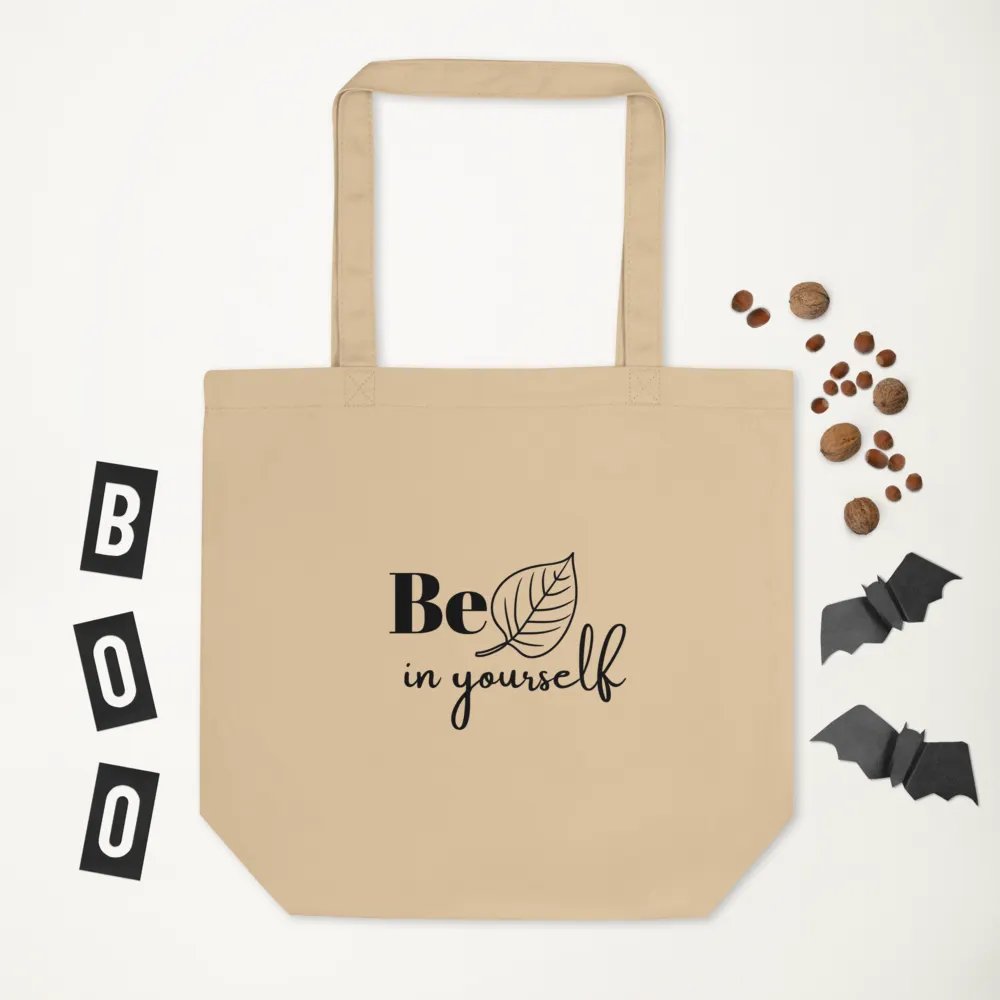Beleaf in Yourself — Organic Cotton Beige Tote Bag for Everyday Use product image (5)