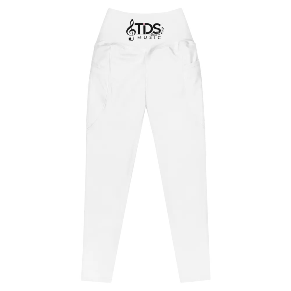 TDS Music High-Waisted Leggings with Pockets - White product image (3)