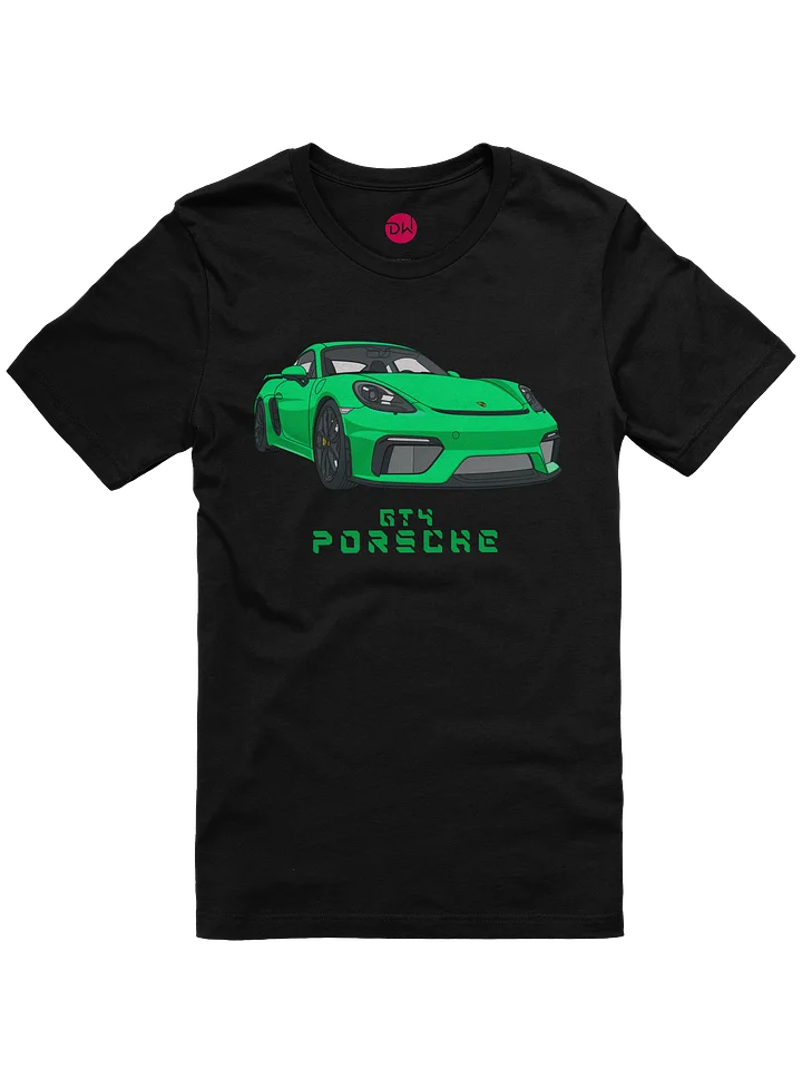 Python Green Porsche GT4 Shirt (Retro, Sketch, Silhouette) product image (2)