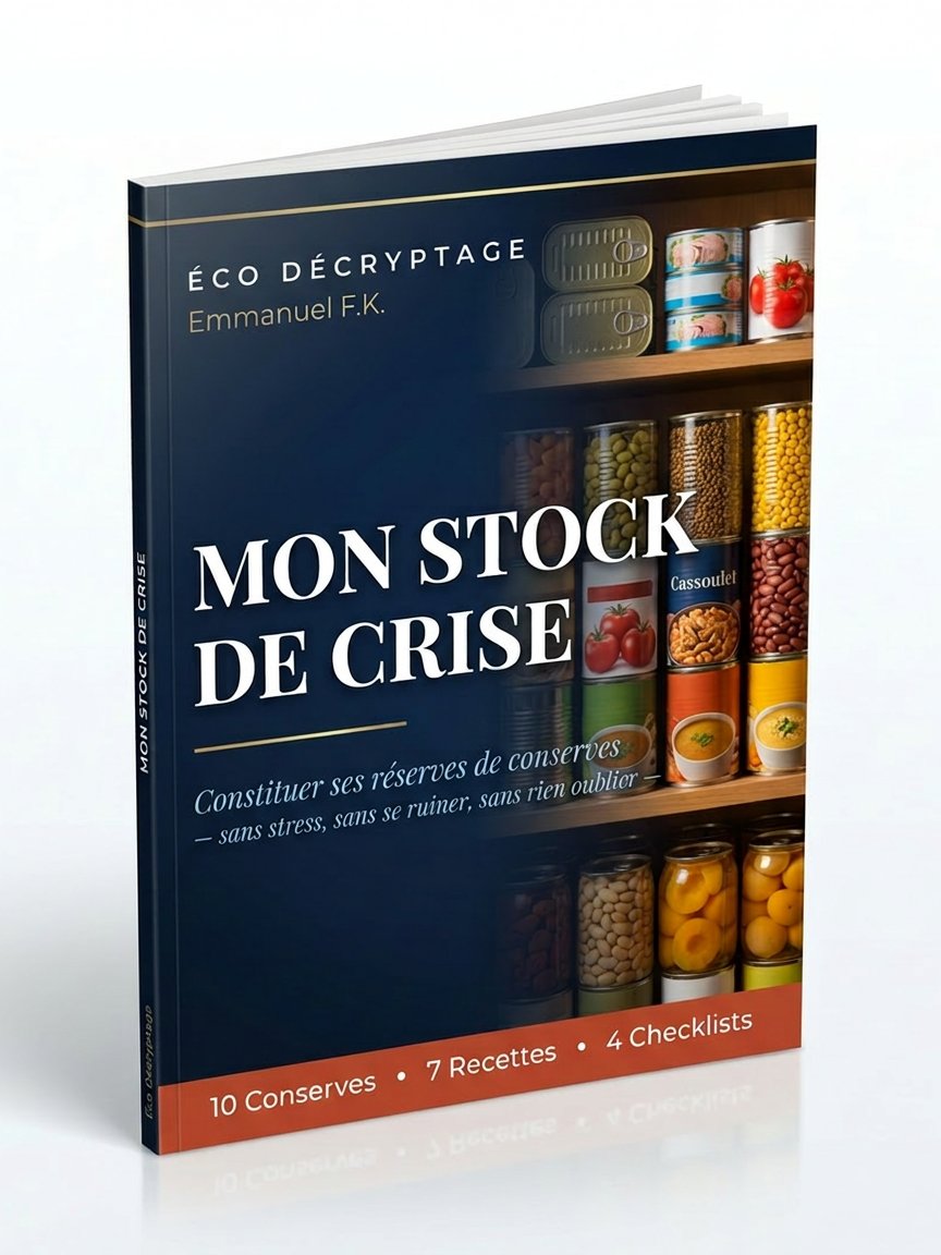 🥫 Mon Stock de Crise — 10 Conserves Essentielles à Stocker + 5 Erreurs Fatales à Éviter | Guide PDF Premium · 18 pages · Plan 4 Semaines product image (1)