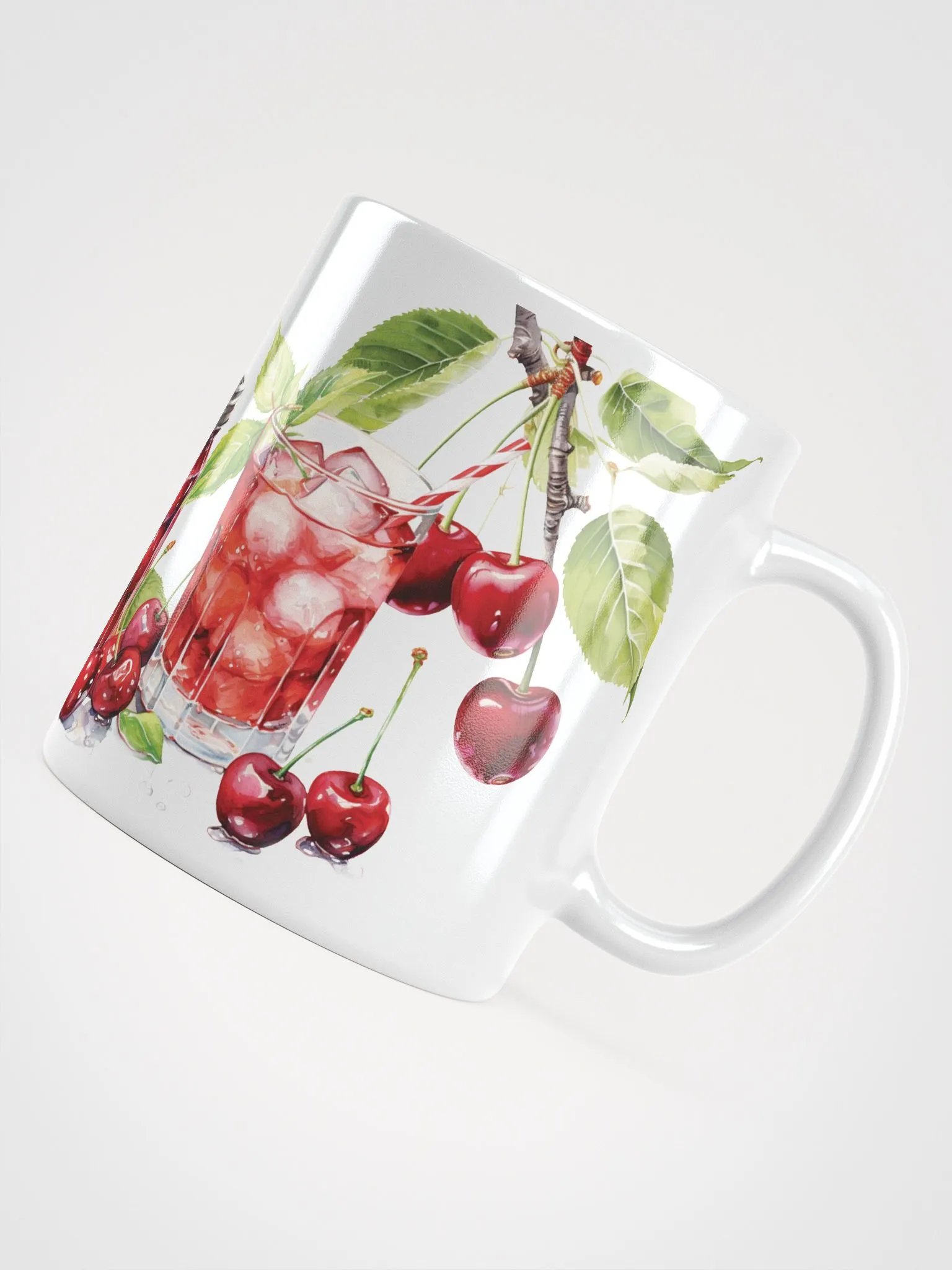 Cherry Bliss White Glossy Mug product image (4)