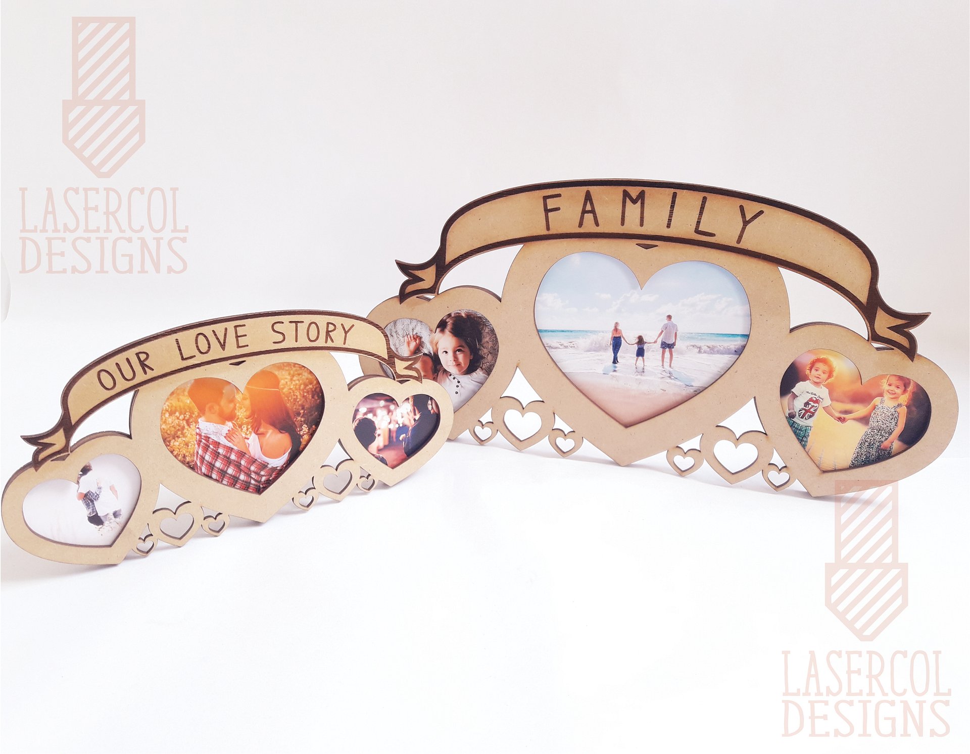 Heart Shaped Photo Frame (2 Sizes) - Laser Cut Files product image (2)