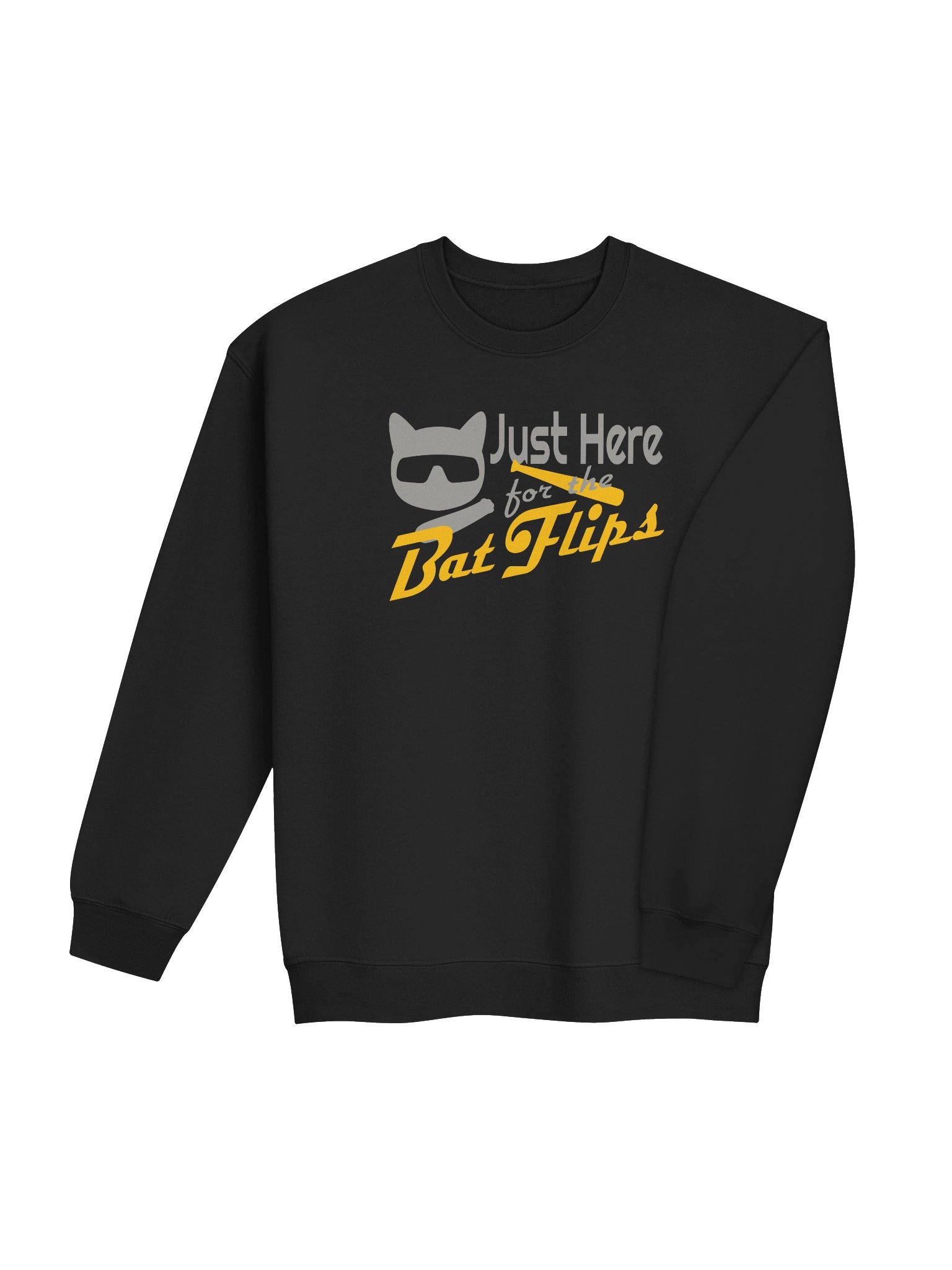 Baseball Cat (Just Here for The Bat Flips) - Unisex Adult Sweatshirt product image (3)
