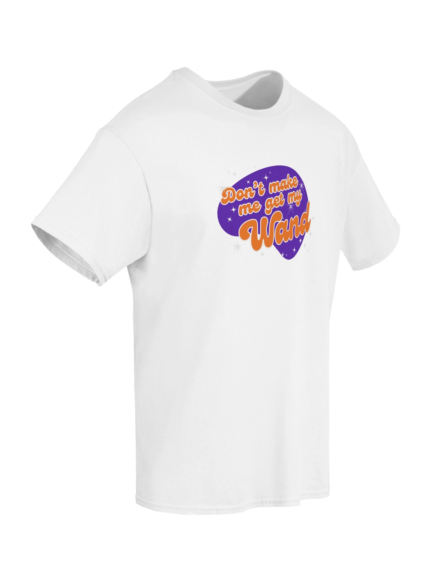 Fair warning tee (orange & purple on white) product image (6)
