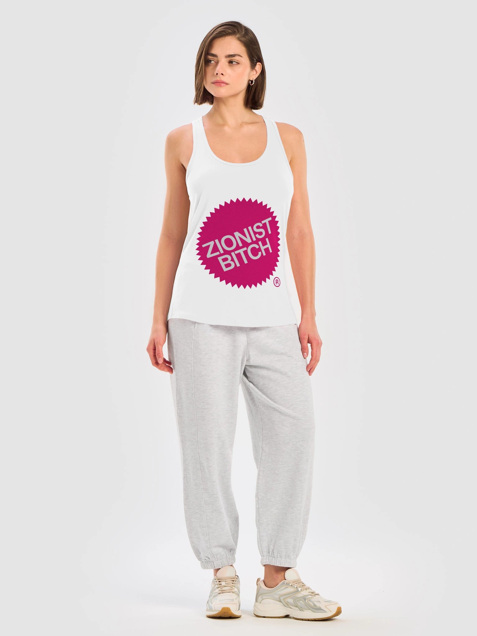 Zionist Bitch Label Tank (White) product image (5)