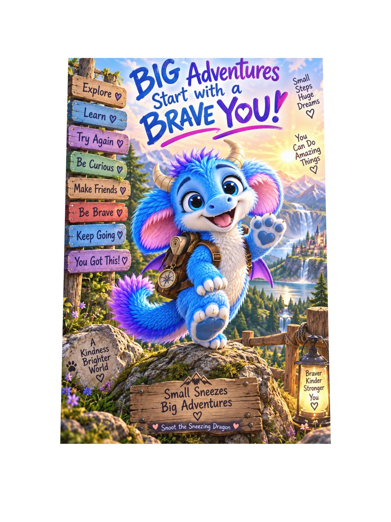 Snoot “Big Adventures Start with a Brave YOU!” 12×18 Wall Art Poster product image (1)