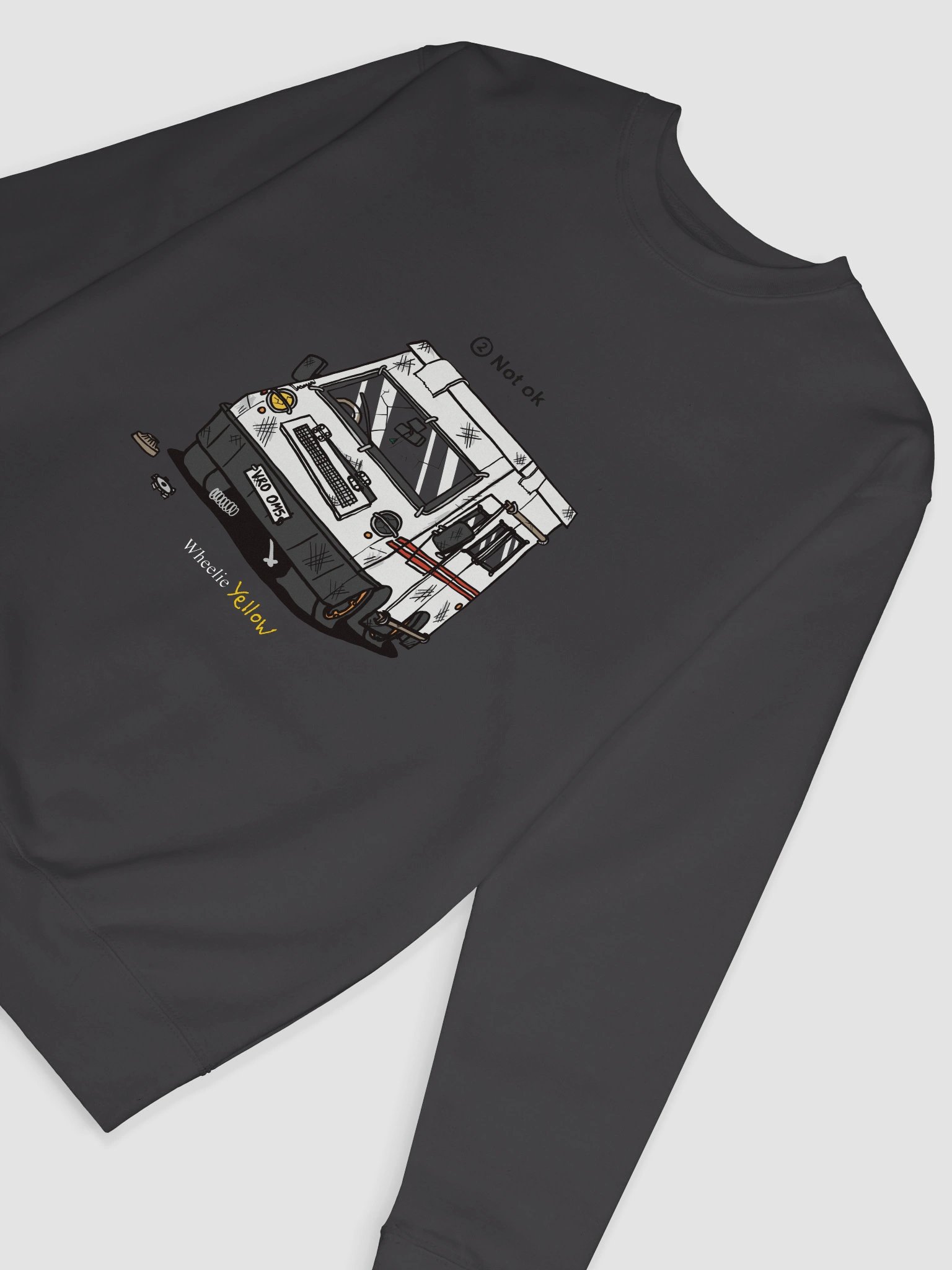 A not-ok Wheelie Yellow sweatshirt! product image (66)