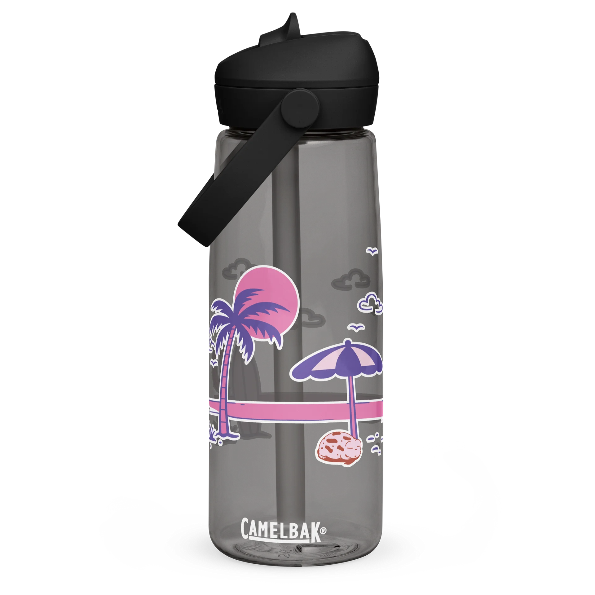 Retro Tropical Sunset Flip Straw Bottle product image (3)