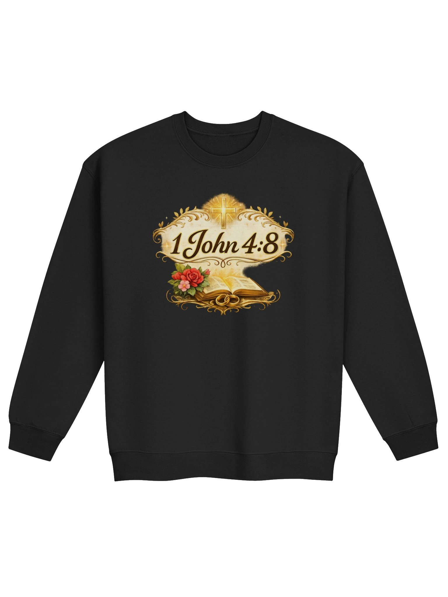 1 John 4:8 Bible Verse Christian Scripture Minimalist Faith Sweatshirt | Kingdom Life Co. product image (2)