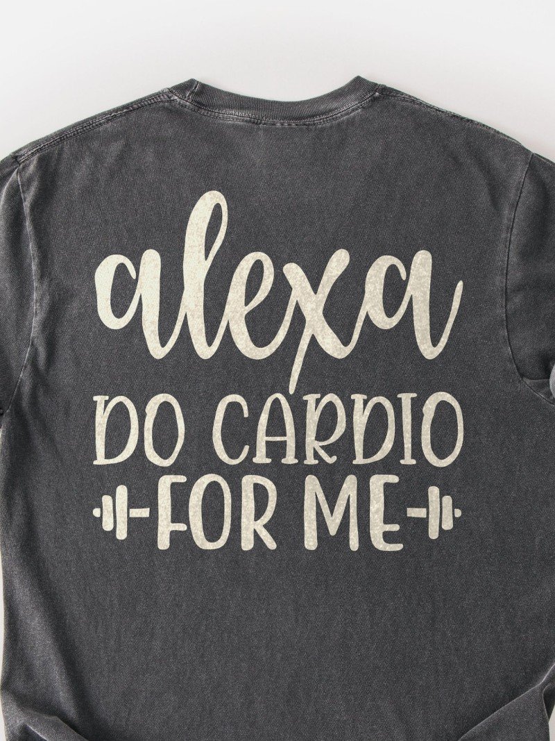 Alexa, Do Cardio for Me Oversized Gym Tee | Funny Gym Shirt product image (2)