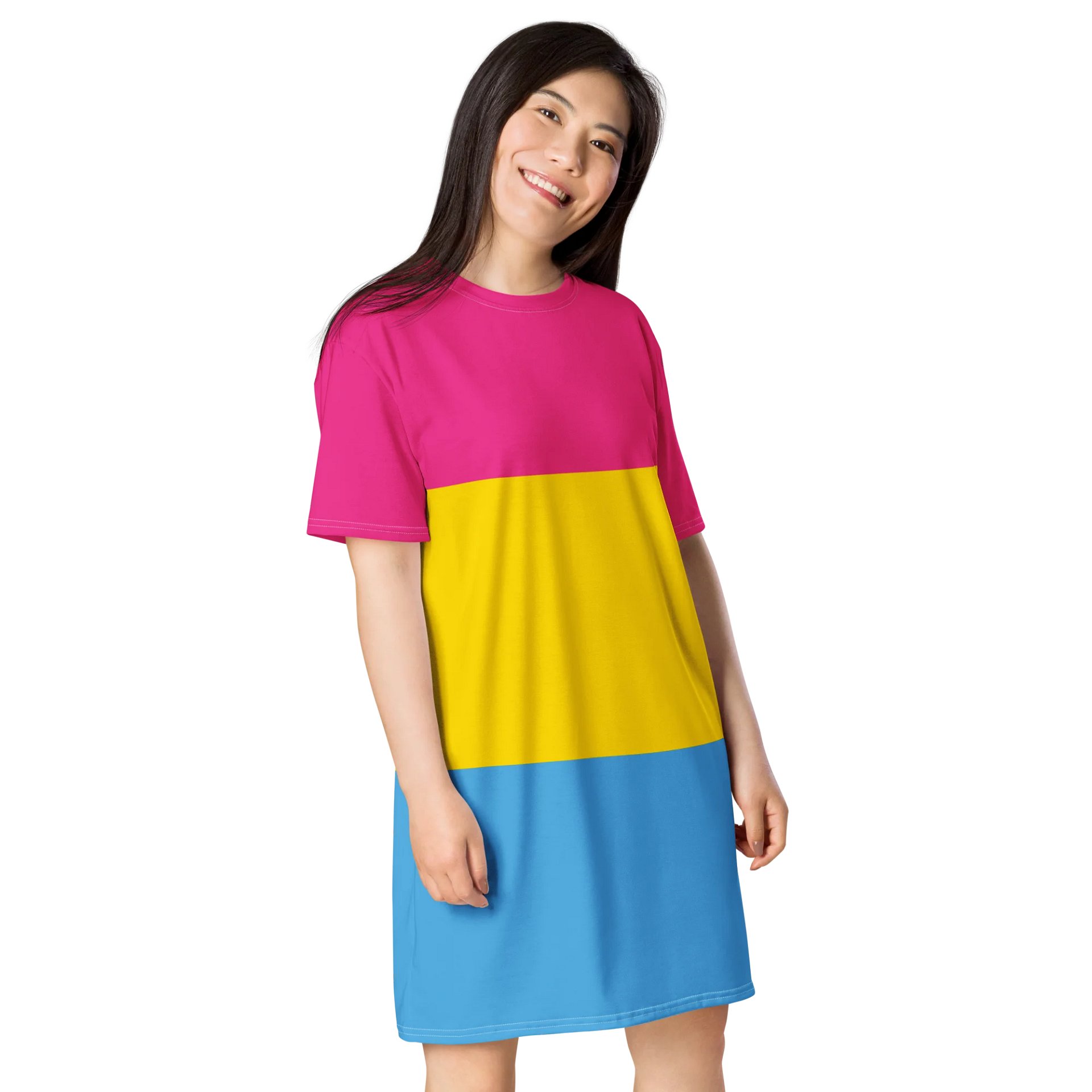 Pansexual Pride Flag T-shirt Dress product image (4)