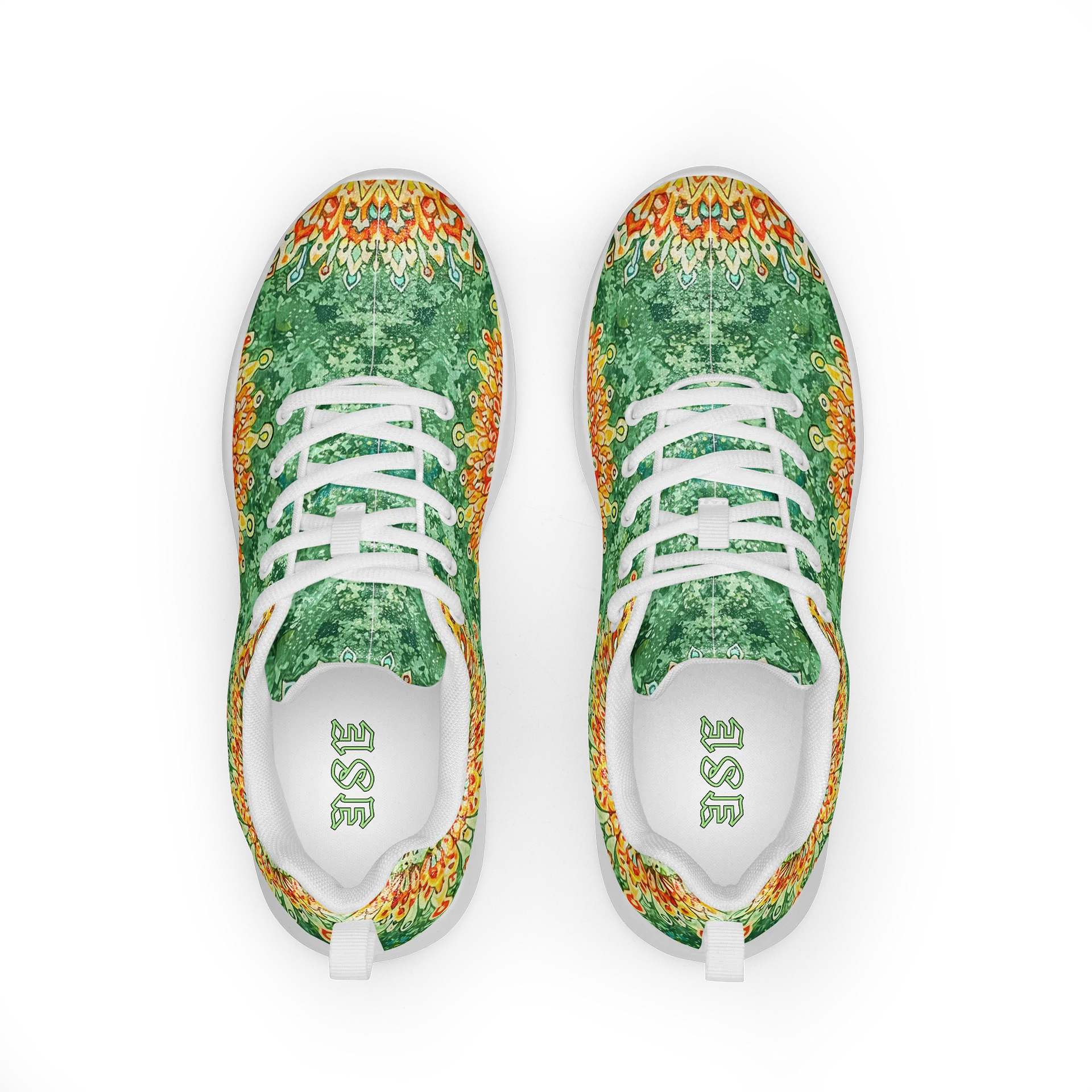 Golden Mandala Energy: Emerald Breeze Women's Athletic Shoes product image (3)